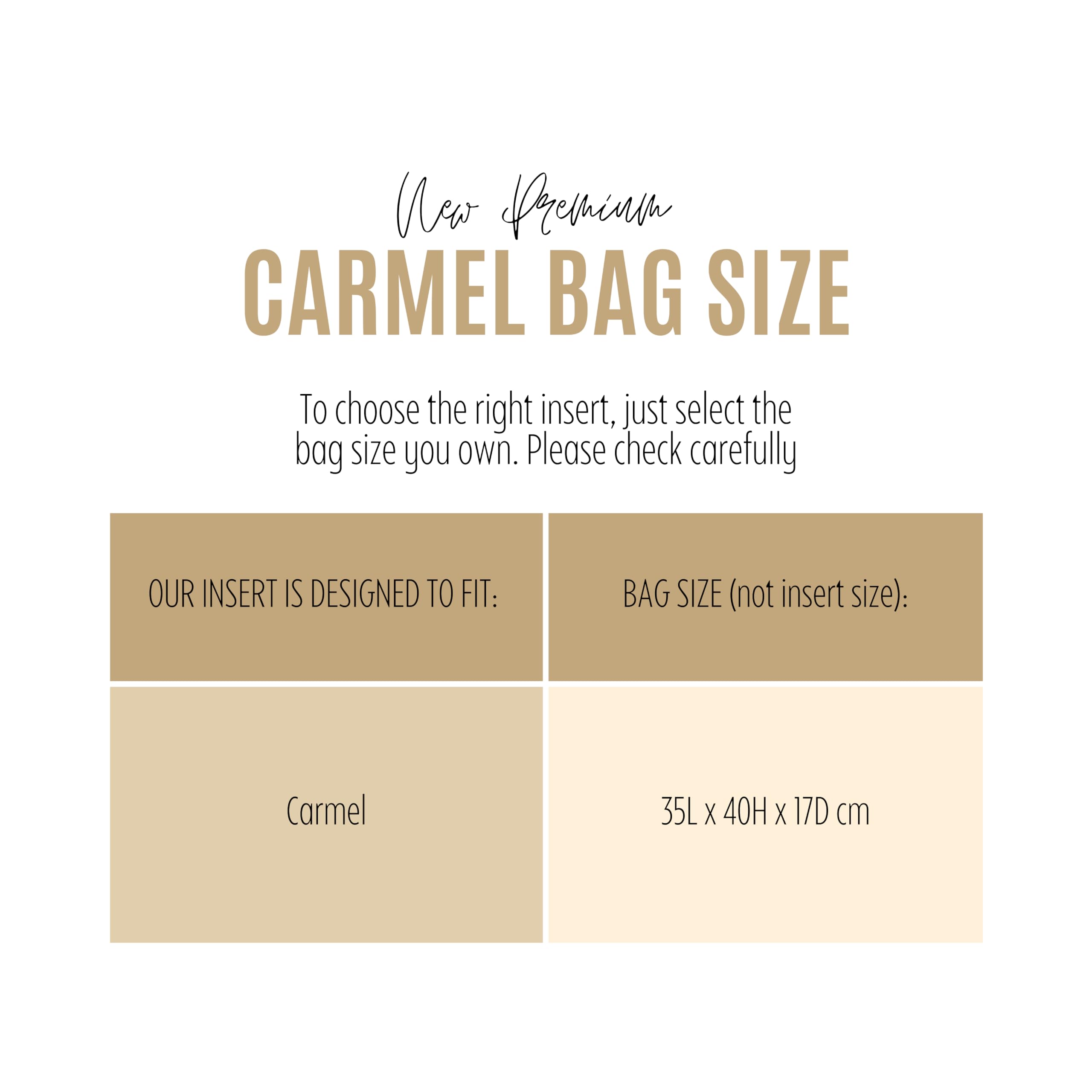 Premium Handmade 2mm Felt Purse Organizer for LV Carmel Bag - Sturdy Gold Zipper Insert (Sky Blue) | Perfect for Travel, Work & Daily Organization