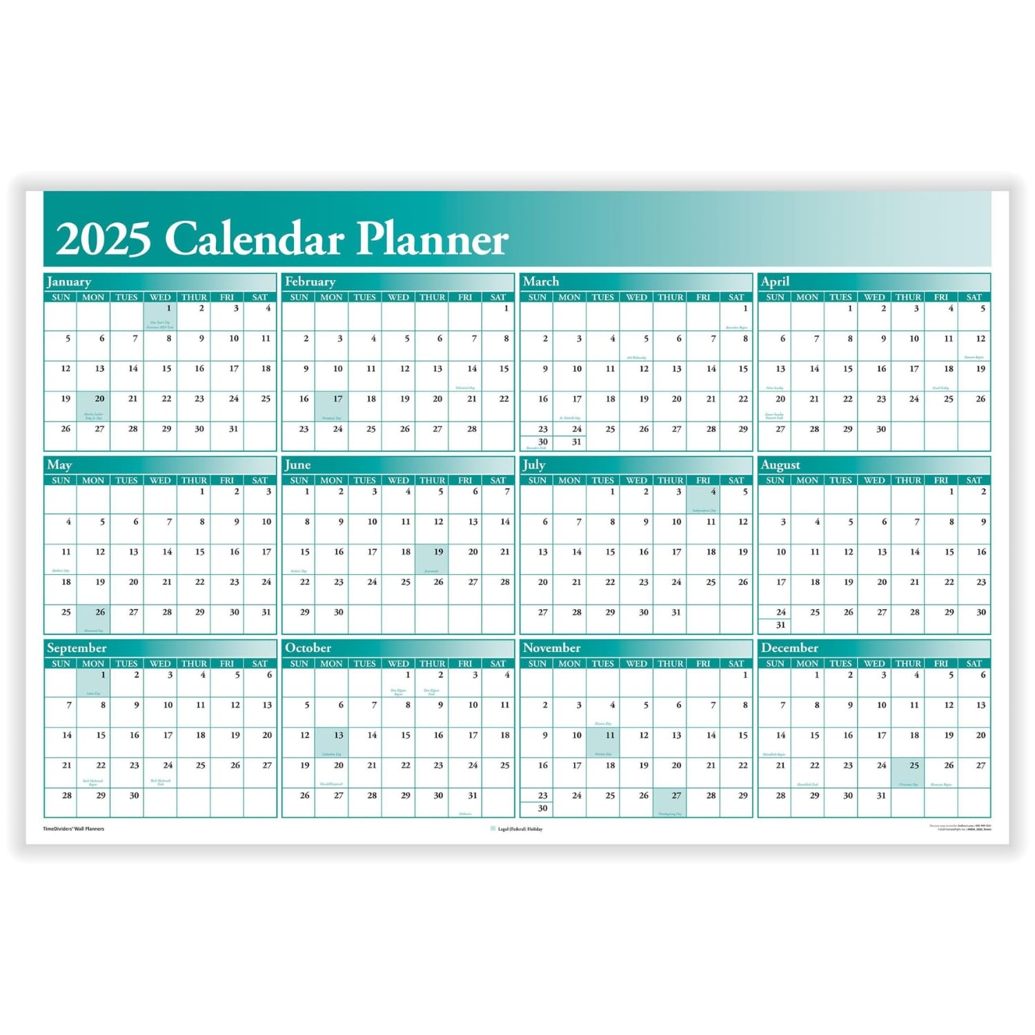 2025 Large Wall Calendar Planner - 36