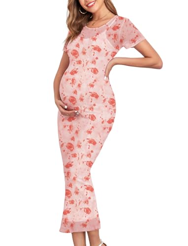 Short Sleeves, Floral2: Pink Rose