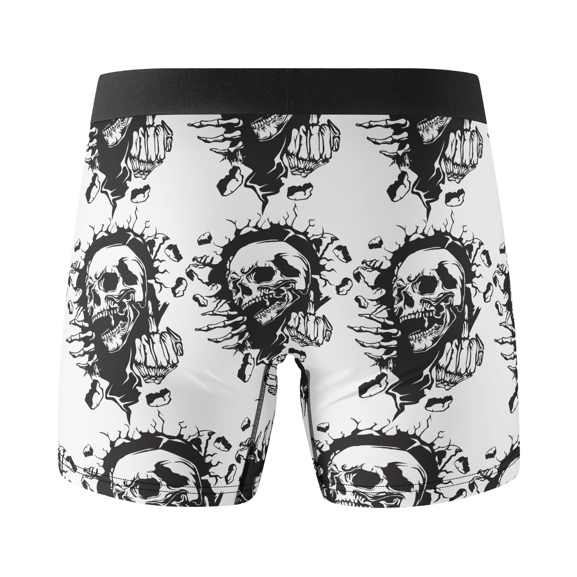 Skull Middle Finger Classic Stretch Underwear - Comfortable & Edgy Men's Boxer Briefs for Punk Rock, Halloween, and Everyday Wear