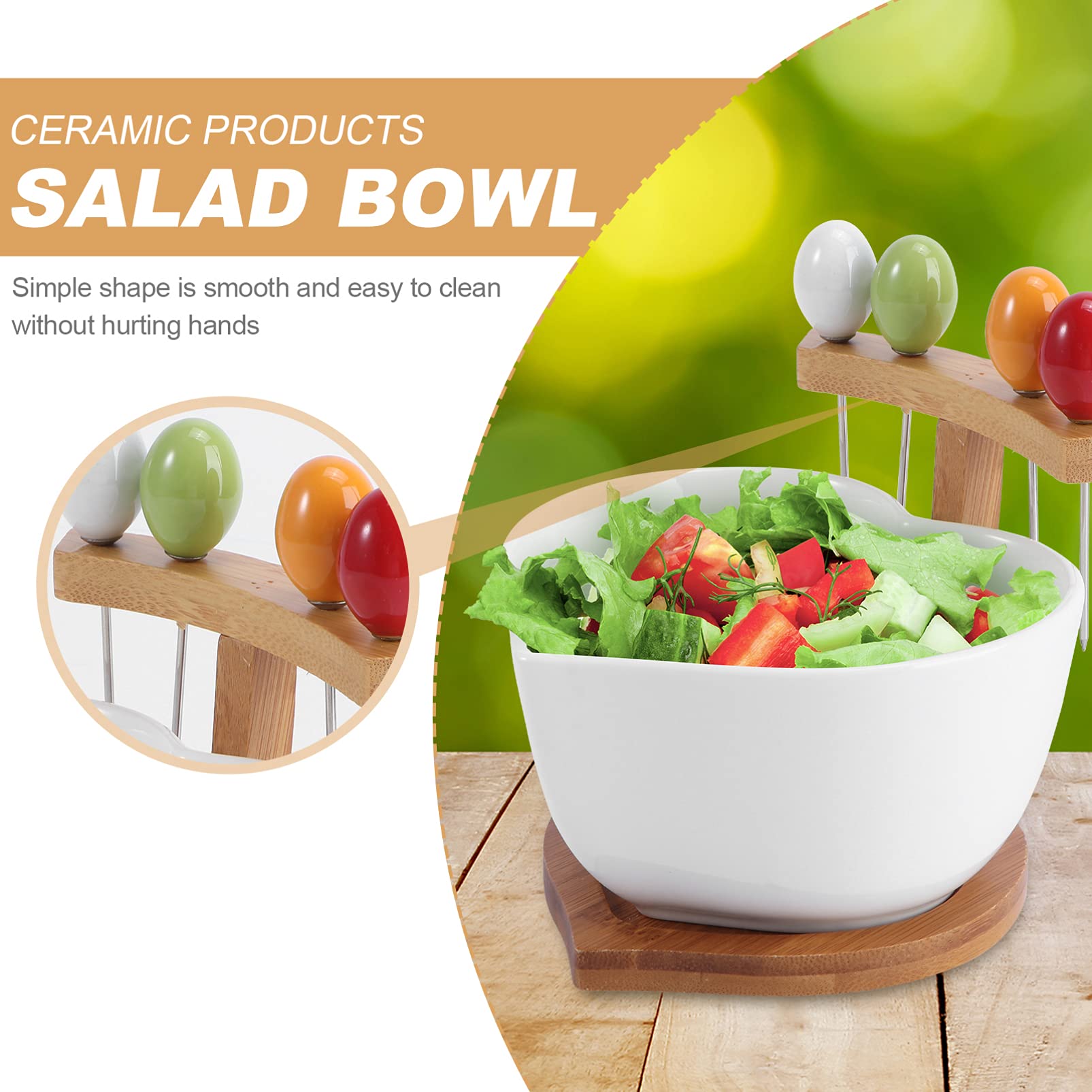 Hemoton 1 Set Porcelain Salad Bowls - 6-Piece Heart-Shaped Dessert Bowls for Ice Cream, Fruits, Nuts, Snacks | Elegant Sugar Bowls & Appetizer Plates | Perfect for Parties, Tea Time, and Home Decor