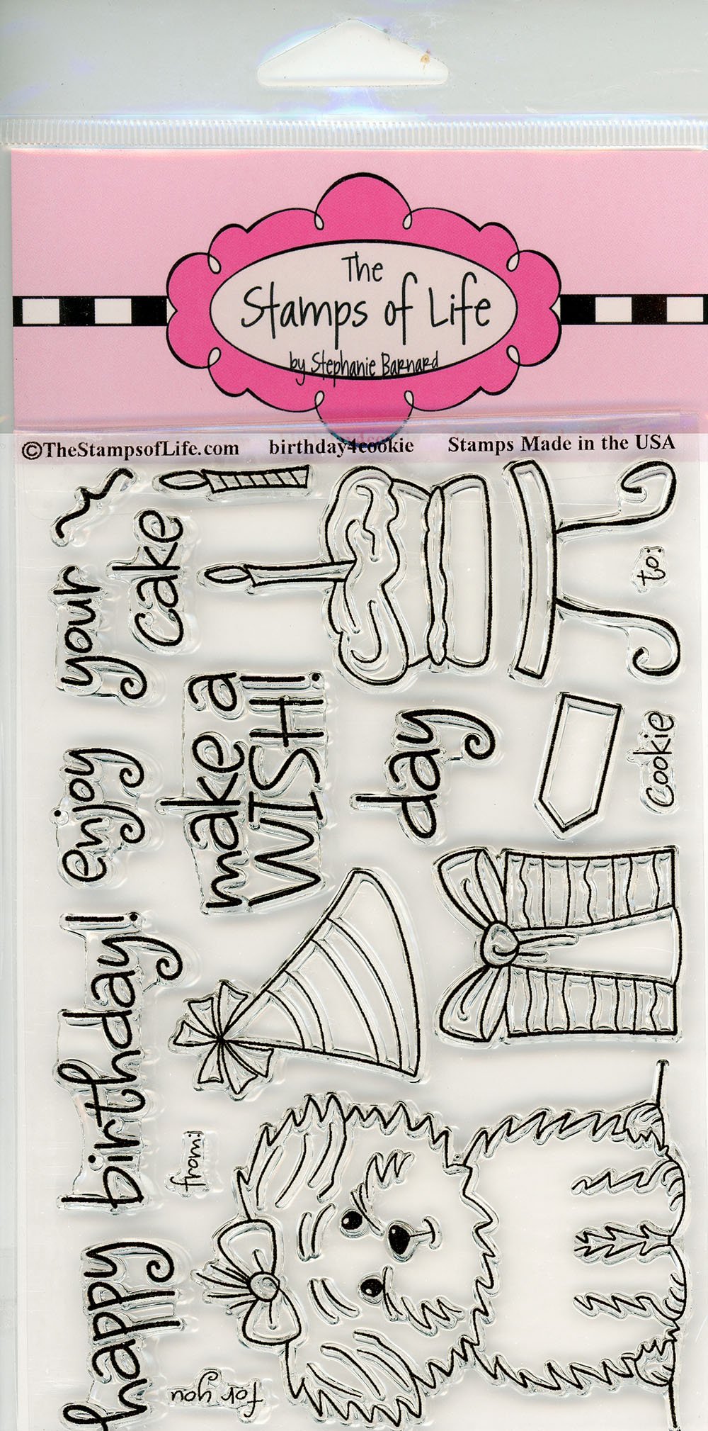 Birthday Sentiment Stamps for Card Making & Scrapbooking - Birthday Dog & Cookie Designs by The Stamps of Life - Perfect for DIY Greeting Cards, Invitations & Memory Albums