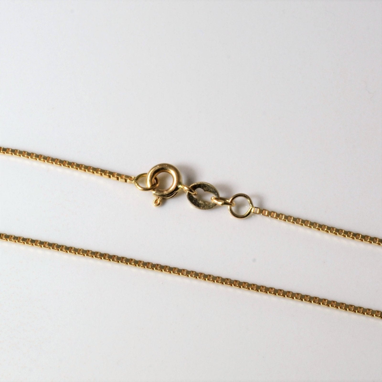 10K Yellow Gold Box Chain Necklace for Women - 18 Inch Solid Gold Box Link Chain - Perfect for Everyday Wear, Layering & Gifts