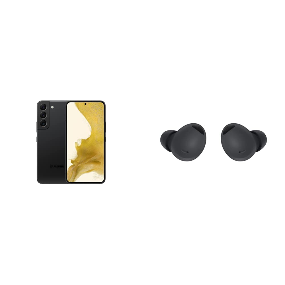SAMSUNG Galaxy S22 Unlocked Android Smartphone 256GB Phantom Black - Wireless Charging, 5G, 120Hz Display | Galaxy Buds 2 Pro Bluetooth Earbuds - Perfect for Workouts, Commuting & Hands-Free Calls