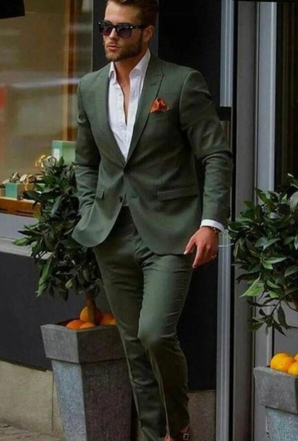 2-Piece Dark Green Prom Suits for Men | Groomsmen Wedding Tuxedo Set CS1010 | Perfect for Prom, Weddings & Formal Events