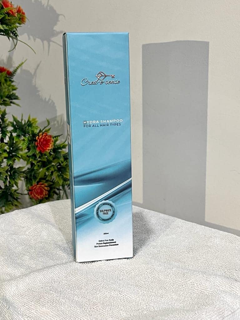 Credesense Hydra Shampoo for Dry Damaged Hair - Moisturizing & Repairing Sulfate-Free Shampoo with Argan Oil & Keratin - Perfect for Color-Treated & Curly Hair Care at Home or Salon