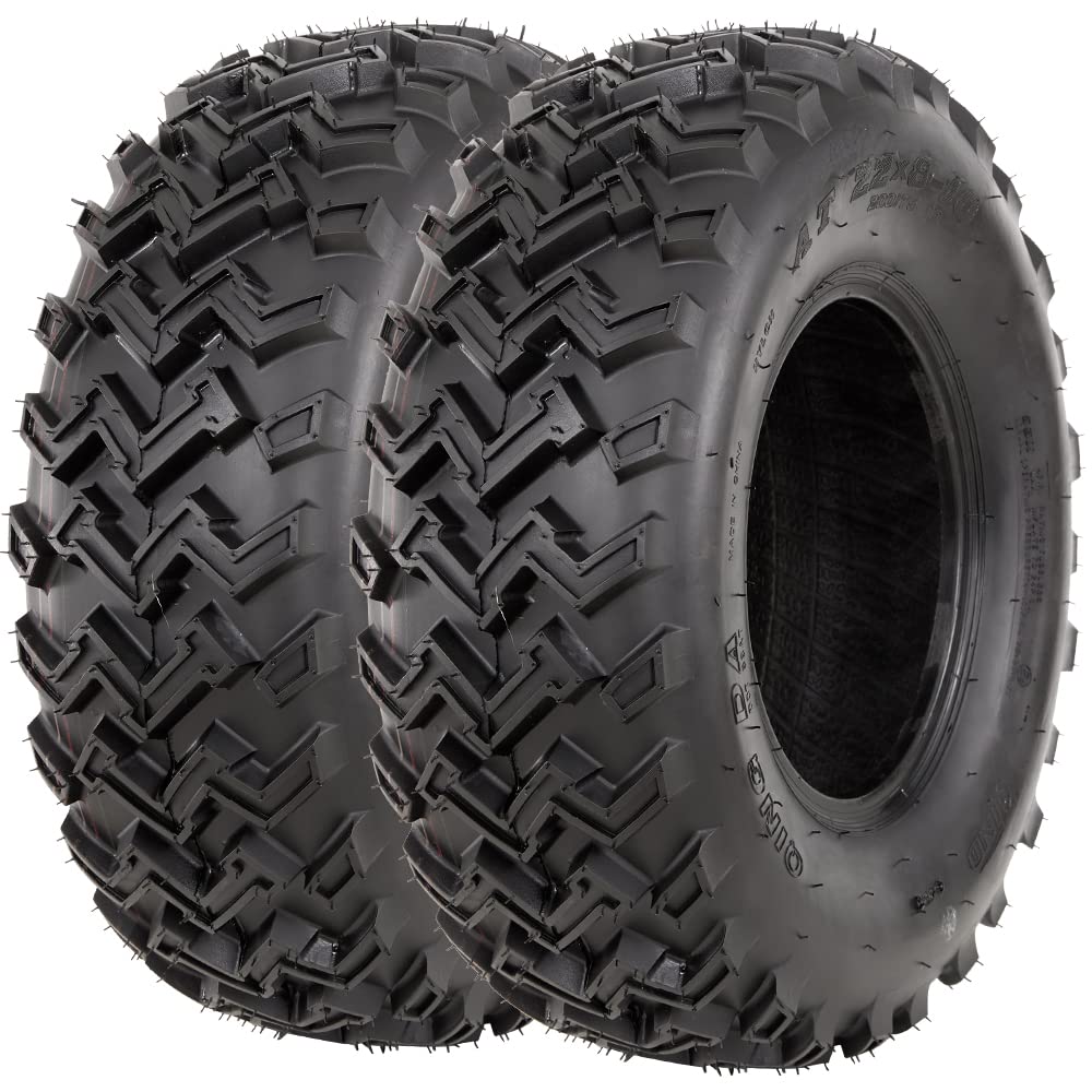 22x8x10 ATV/UTV Front Tires - Set of 2 | 4PR SUPERGUIDER All-Terrain Tires for Off-Road Adventures | Perfect for Mud, Sand & Trail Riding