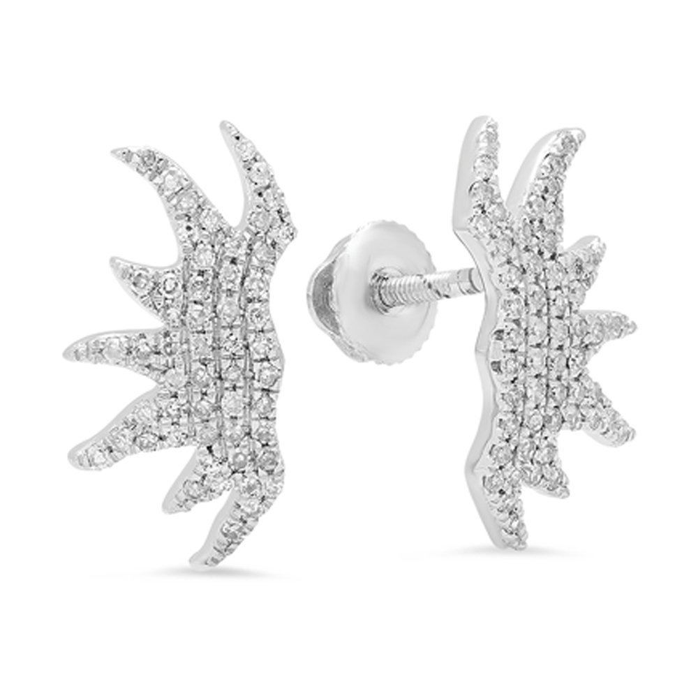 0.25 Cttw 14K White Gold Round Diamond Stud Earrings for Women - Dazzlingrock Collection | Elegant & Timeless Jewelry for Everyday Wear, Parties & Special Occasions