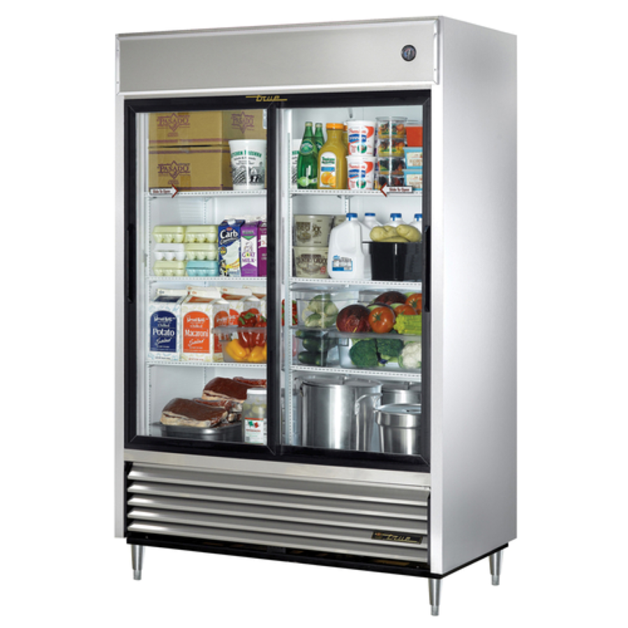 True TSD 47G HC LD 54 Commercial Reach-In Refrigerator with 2 Glass Sliding Doors - Perfect for Restaurants, Cafes, and Convenience Stores