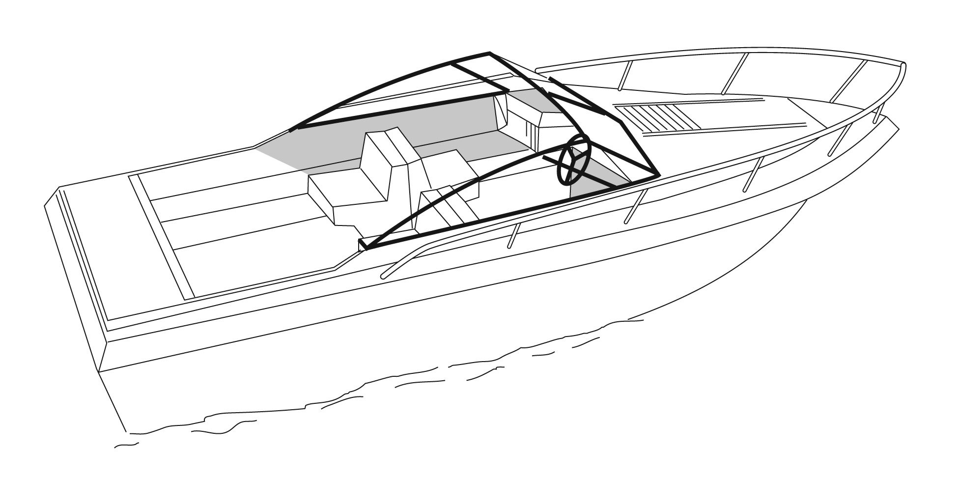 V-Hull Style Cuddy Cabin Cover for Inboard/Outboard Engines - Durable Boat Protection for Fishing & Water Sports