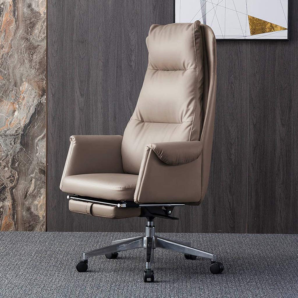 Premium FMOGE Ergonomic Office Desk Chair - PU Leather Executive Swivel Chair with Lumbar Support & Reclining Function for Home Office, Computer Work, Gaming & Conference Rooms (White)