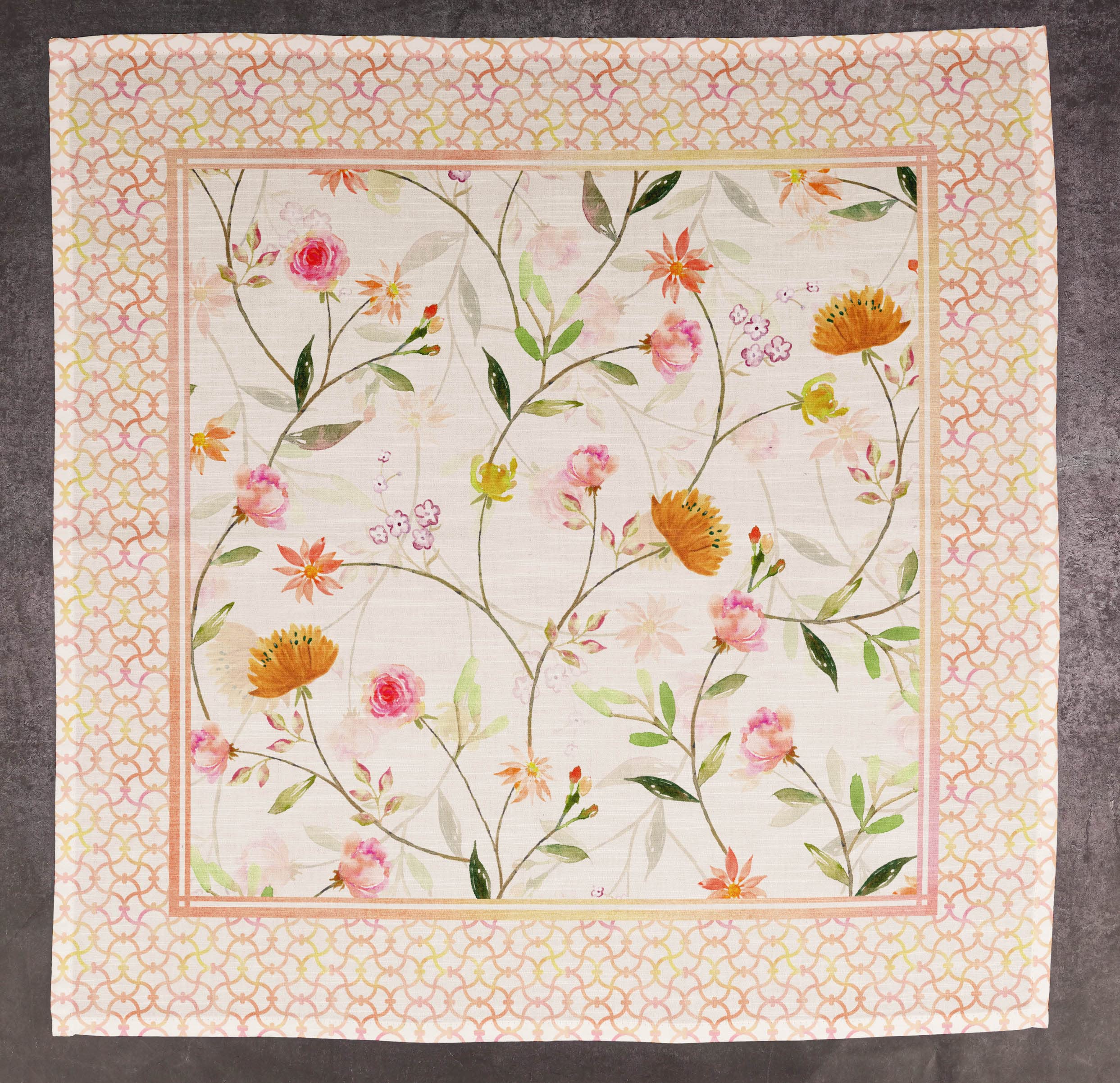 Premium Cotton Printed Reusable Napkins Set of 12 - 20x20 Inch Floral Design Luxury Table Linens for Dinner Parties, Weddings & Home Decor