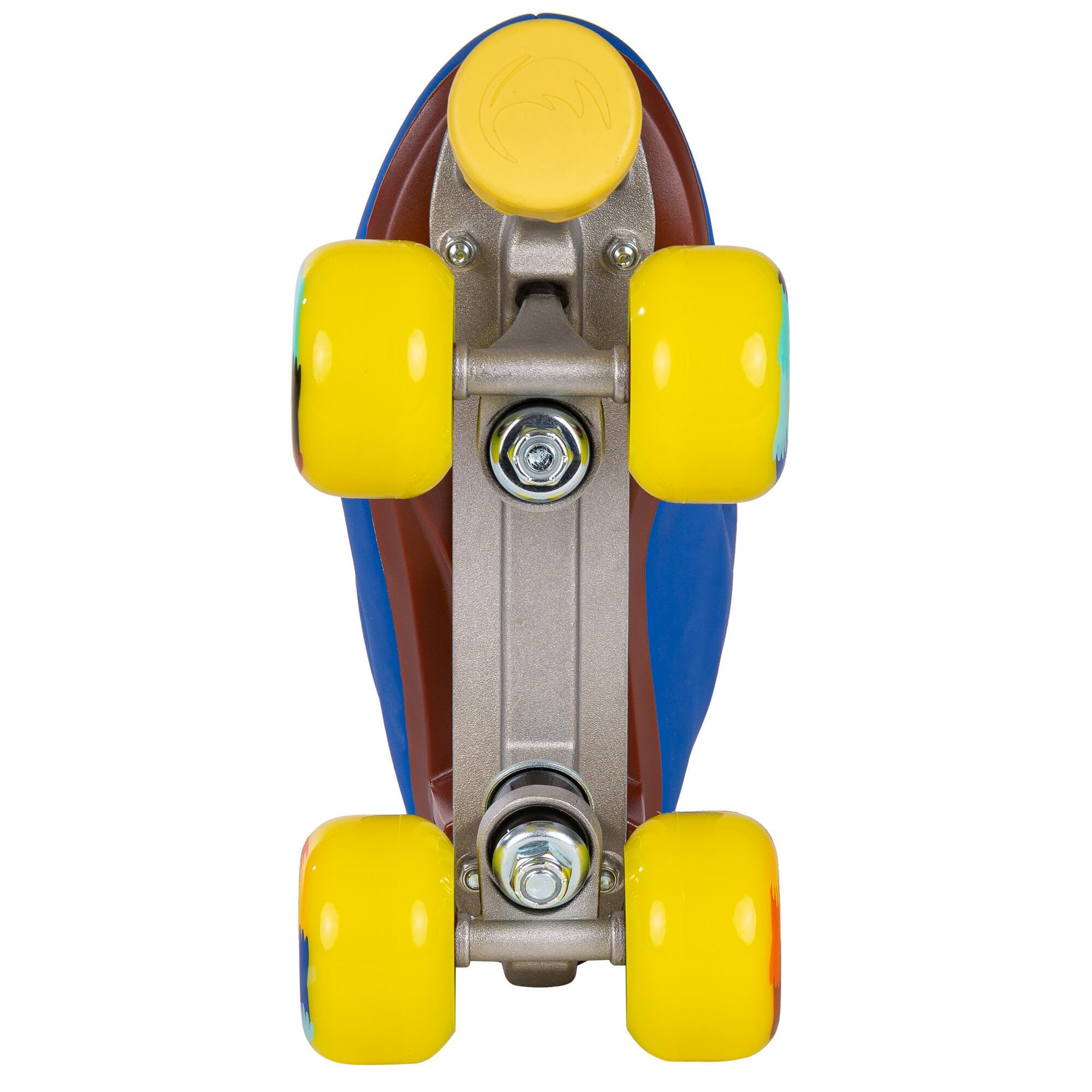 Chaya Deluxe NO WAR Roller Skates - Blue & Yellow Quad Skates for Women & Men - Perfect for Outdoor Skating, Rink, Roller Derby & Fitness