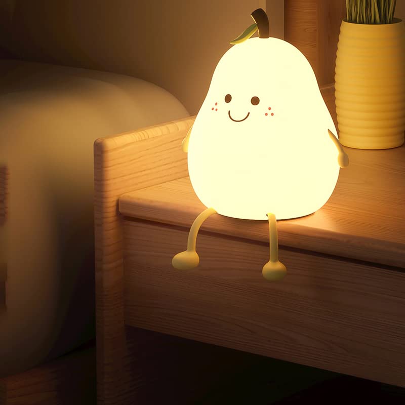 Rechargeable USB LED Night Light for Kids - Adjustable Timer, Touch Control, Fruit-Shaped Nursery Lamp for Babies & Toddlers - Perfect for Bedrooms, Nurseries, and Late-Night Feedings