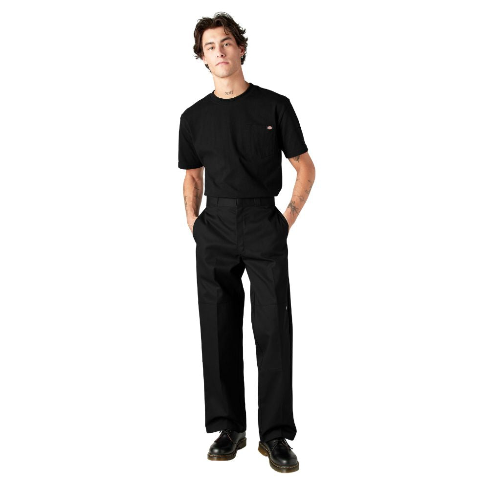 Dickies 85283 Double Knee Work Pants for Men - Durable Black Workwear Pants with Reinforced Knees for Construction, Landscaping & Outdoor Jobs