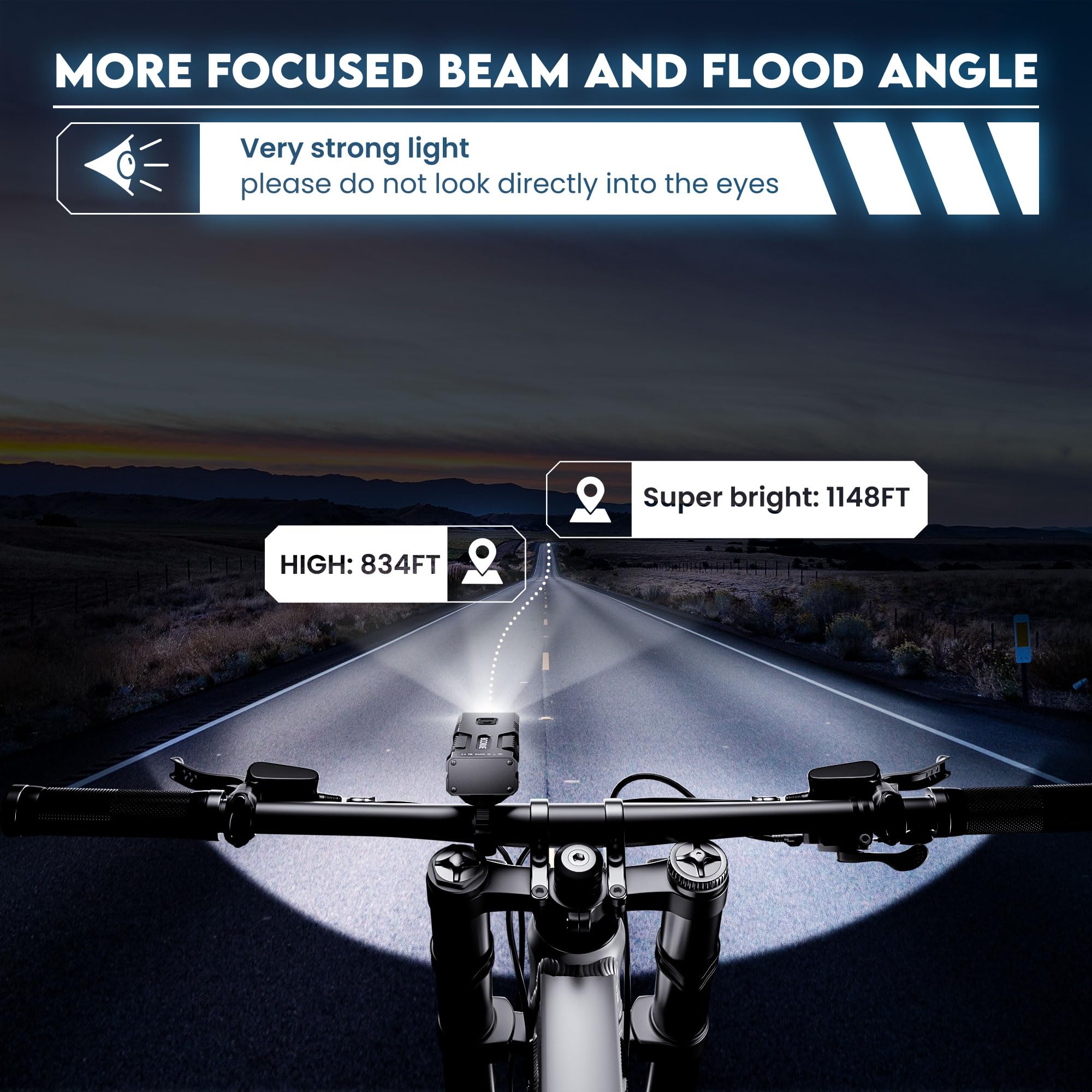 Super Bright 10000 Lumen Rechargeable Bike Lights - Waterproof Bicycle Headlight with 8 Modes for Night Riding Safety | Perfect for Commuting, Mountain Biking & Urban Cycling