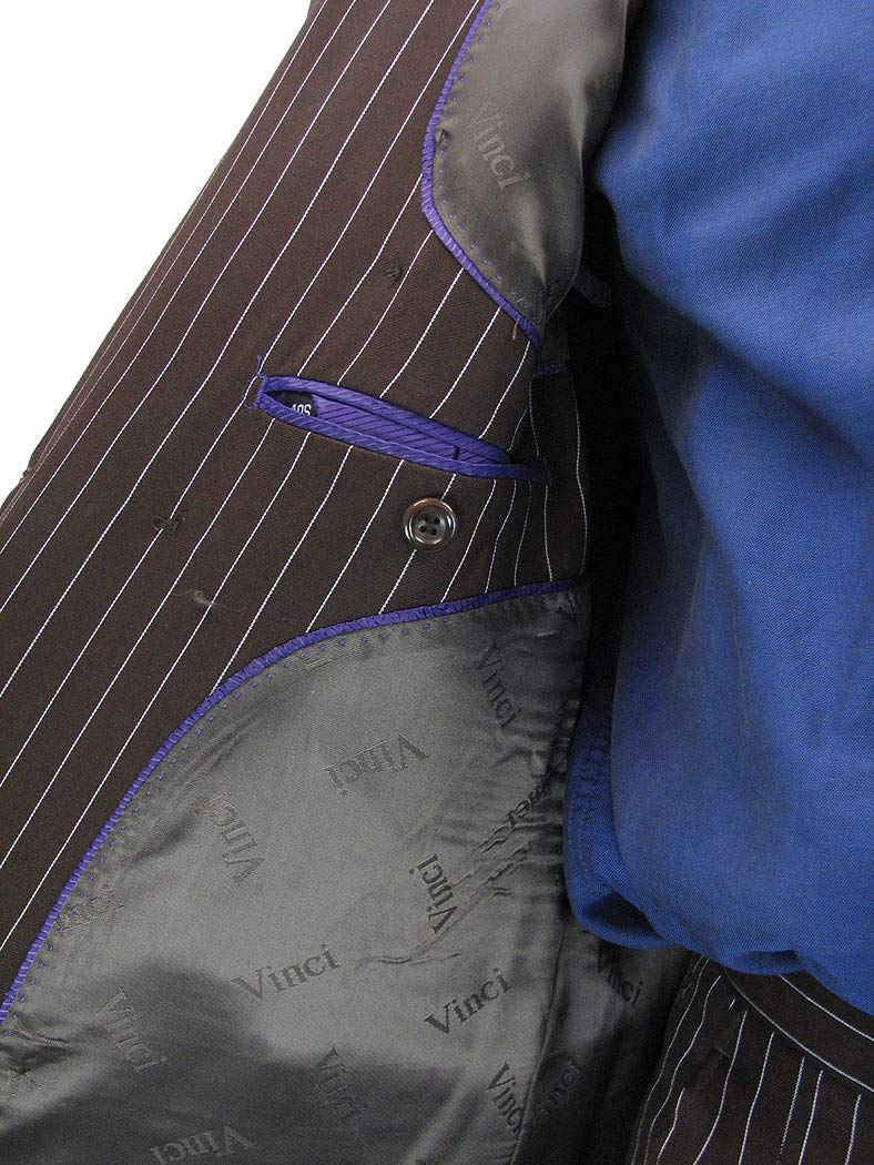 Premium 2-Piece Men's Double Breasted Pinstripe Suit Set with Free Socks - Formal Business Attire for Weddings, Office & Special Occasions