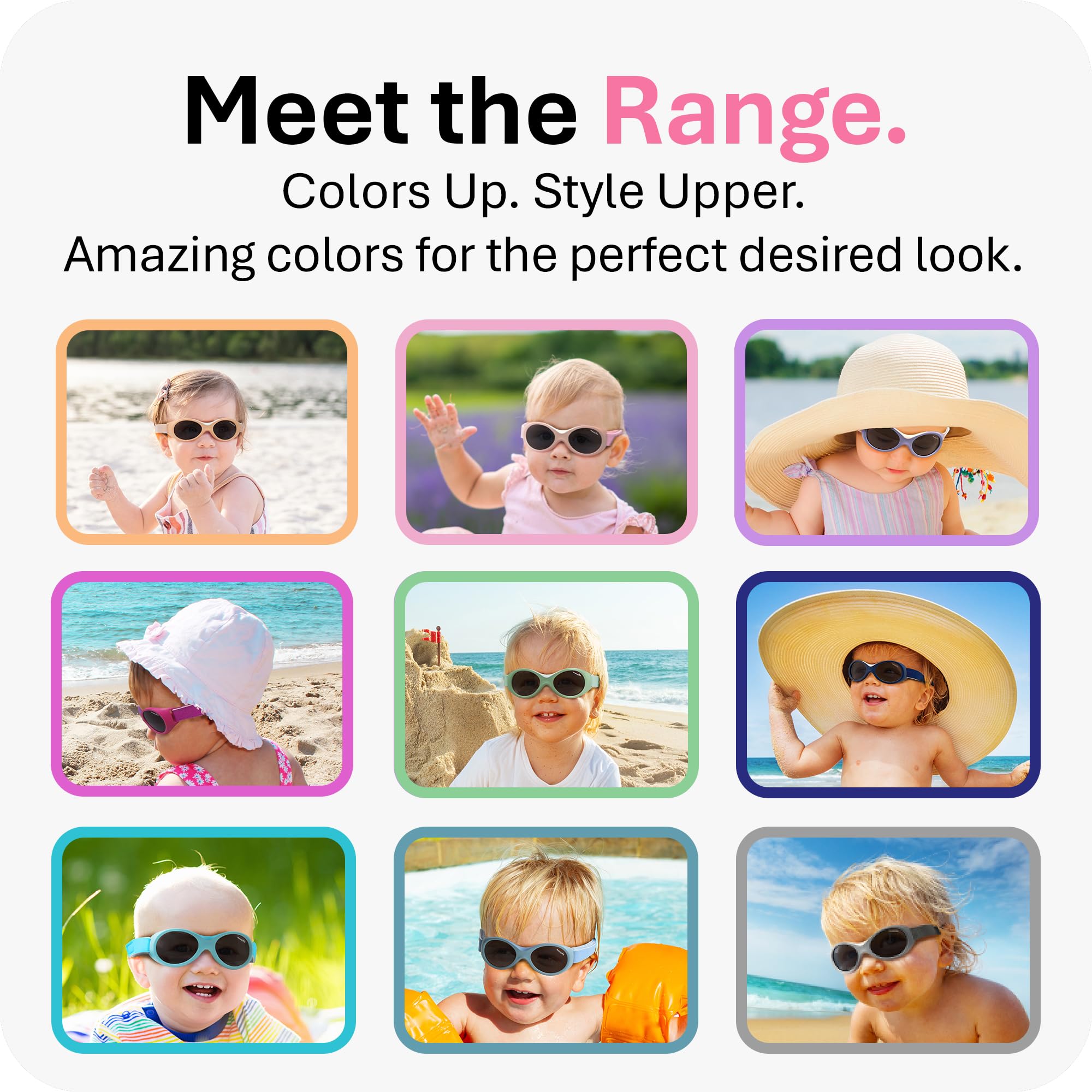 Mausito Baby Sunglasses for 0-24 Months | Flexible BPA-Free Infant Sunglasses with Adjustable Strap | 100% UV Protection | Perfect for Beach, Outdoor Play & Car Rides