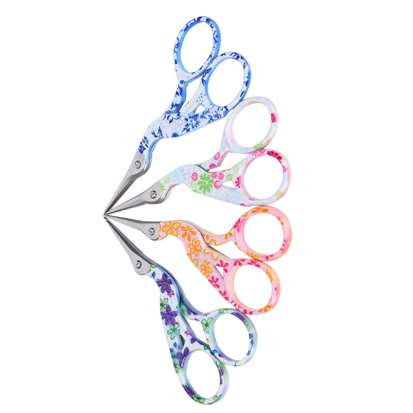 Premium 4-Piece Stork Embroidery Scissors Set - Crane-Shaped Sharp Tailoring Shears for Sewing, Eyebrow Shaping & Crafting | Perfect for Professional Tailors, DIY Sewing Projects & Home Beauty Care