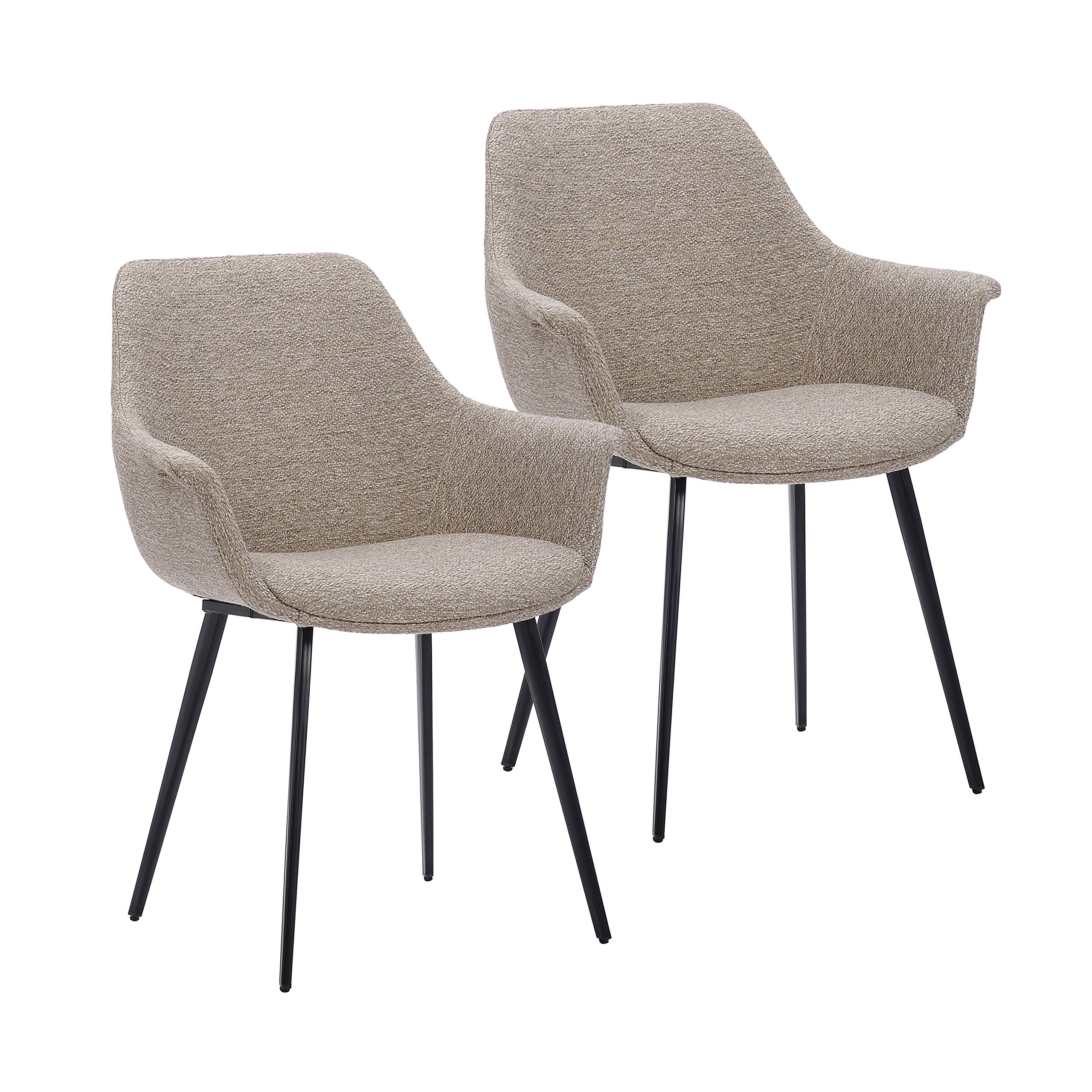 Porthos Home Bazlo Accent Chairs Set of 2 - Soft & Durable Fabric Upholstery with Rust-Resistant Iron Legs, Supportive Mid-Height Back & Ergonomic Armrests - Perfect for Living Room, Bedroom, or Office Decor