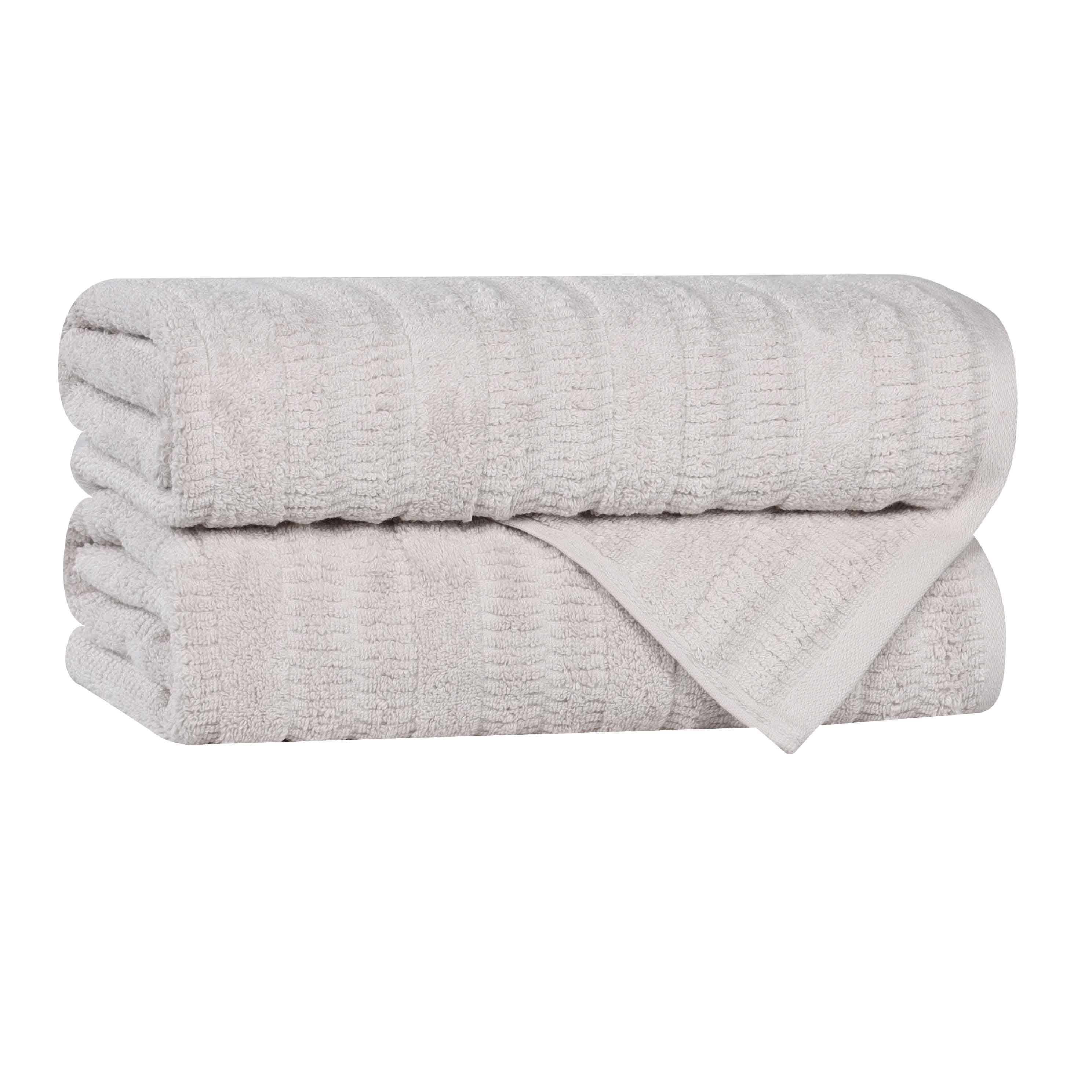 Premium Mika Smart Twist Cotton Bath Towels Set of 2 - Ultra Soft Vertical Ribbed Design for Spa, Gym & Luxury Bathroom Use