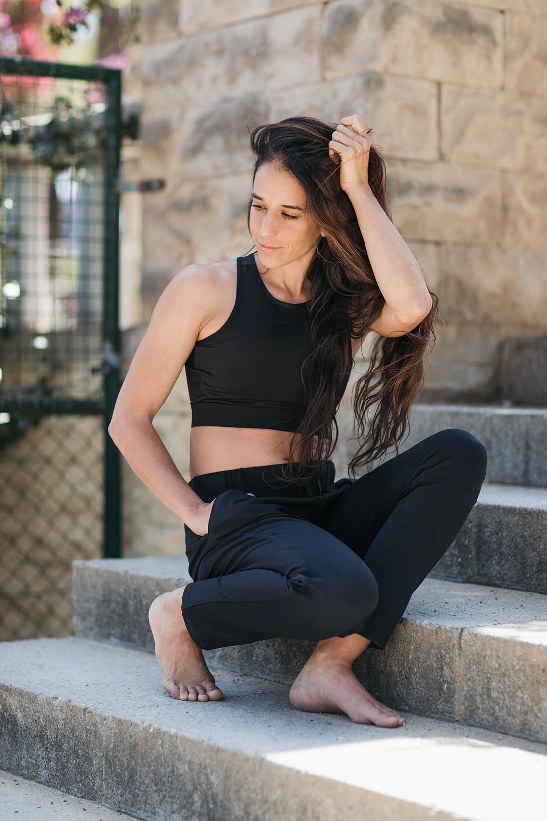 Yogipace Women's 7/8 On The Fly Pants - Petite/Regular/Tall Sizes - Drawstring Casual Lounge Joggers & Travel Sweatpants - Perfect for Yoga, Running, Travel & Everyday Wear