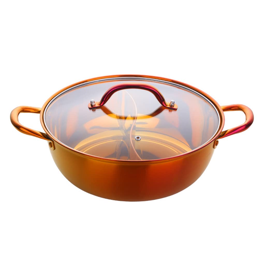 Premium Stainless Steel Divided Hot Pot Cookware Set - Dual Compartment Soup Cooking Pot for Gas Stove | Perfect for Shabu-Shabu, Korean Army Stew & Family Dining | Home Kitchen Essential