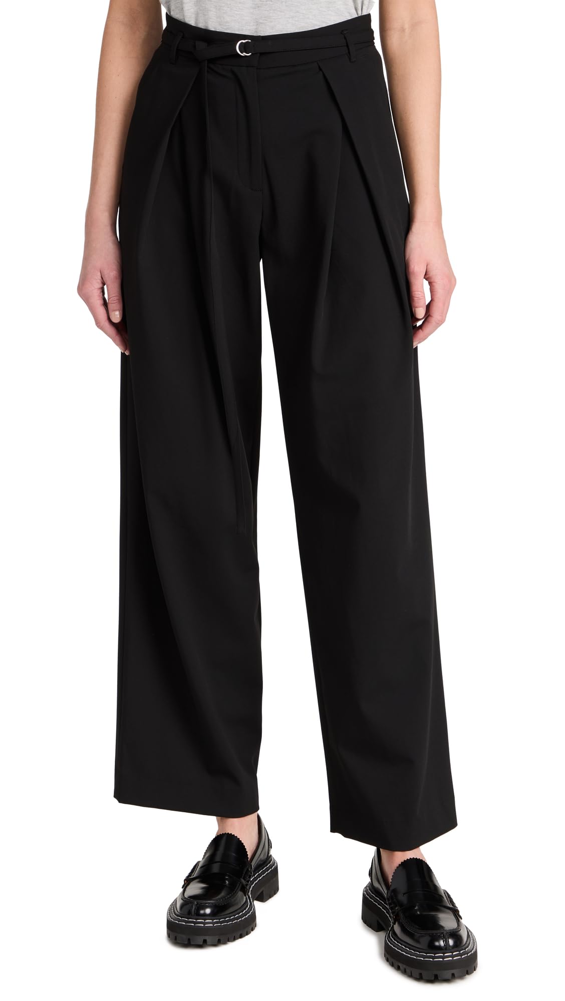 Pixie Market Women's Zoe High-Waisted Belted Pants - Stylish & Comfortable Trousers for Work, Office & Casual Outfits
