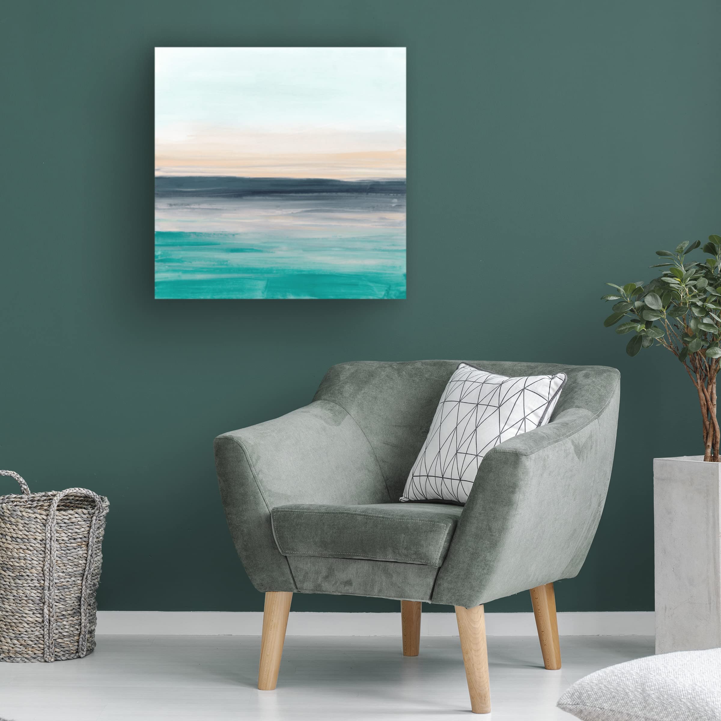 Trademark Fine Art 'Sea Rise I' Canvas Wall Art by June Erica Vess - Coastal Beach Home Decor for Living Room, Bedroom & Office