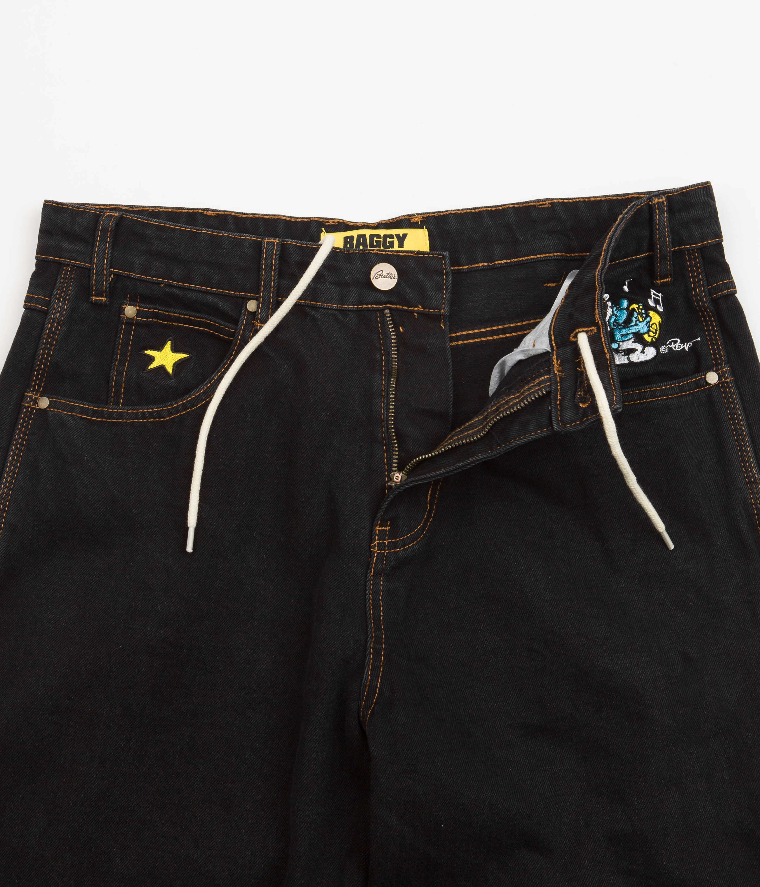 Butter Goods x The Smurfs Harmony Jeans - Washed Black Denim Pants for Men | Casual Streetwear & Vintage Style | Perfect for Everyday Wear and Urban Fashion