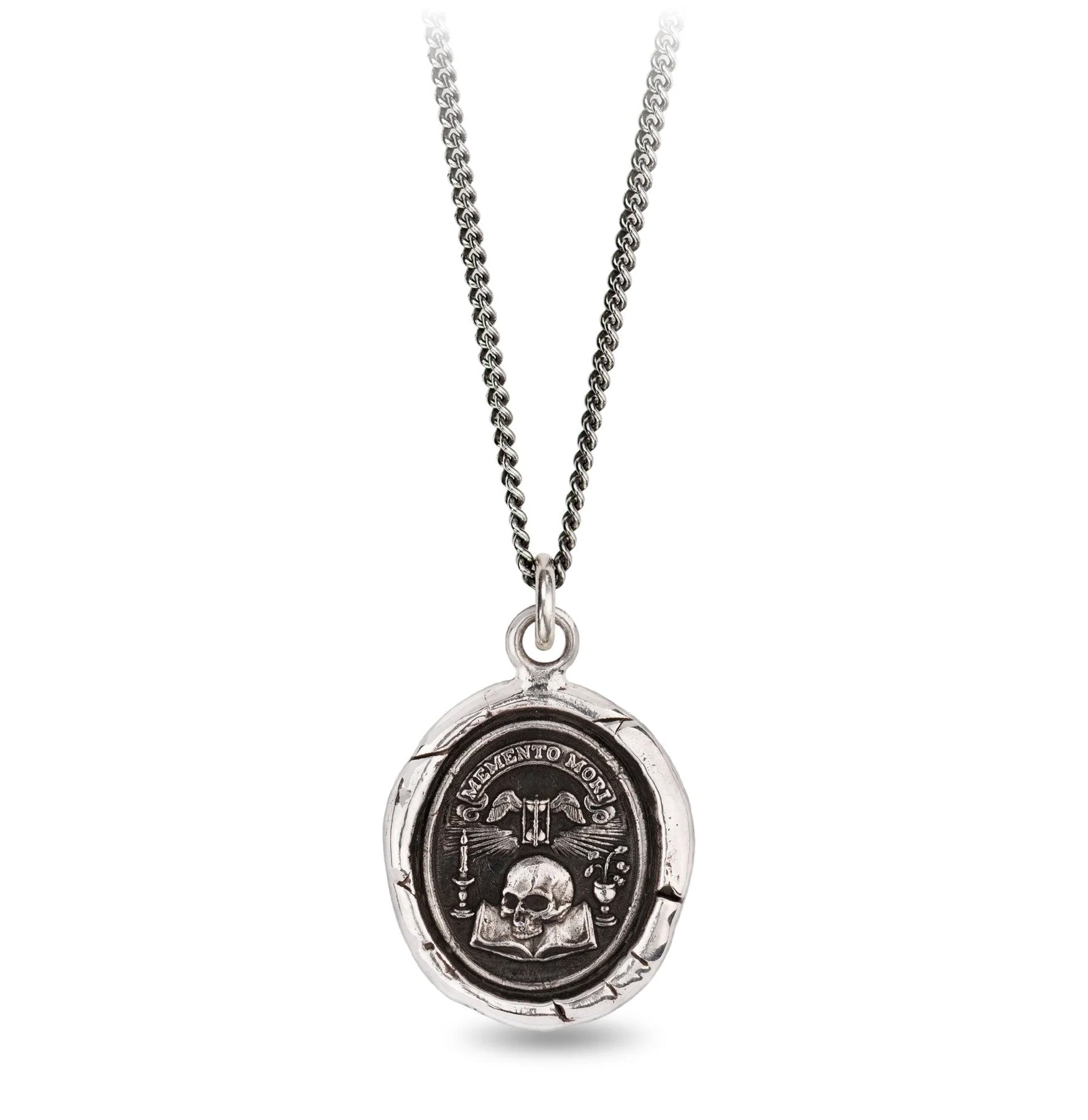 Memento Mori Sterling Silver Talisman Necklace - Gothic Jewelry for Women - Perfect for Everyday Wear, Meditation & Spiritual Protection