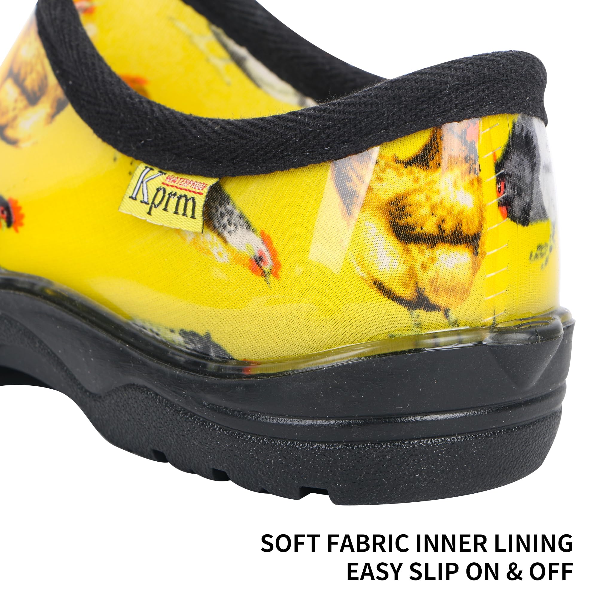 **Women's Waterproof Slip-On Garden Shoes - Comfortable Rubber Rain Clogs with Cushioned Insole for Gardening, Walking & Outdoor Activities**