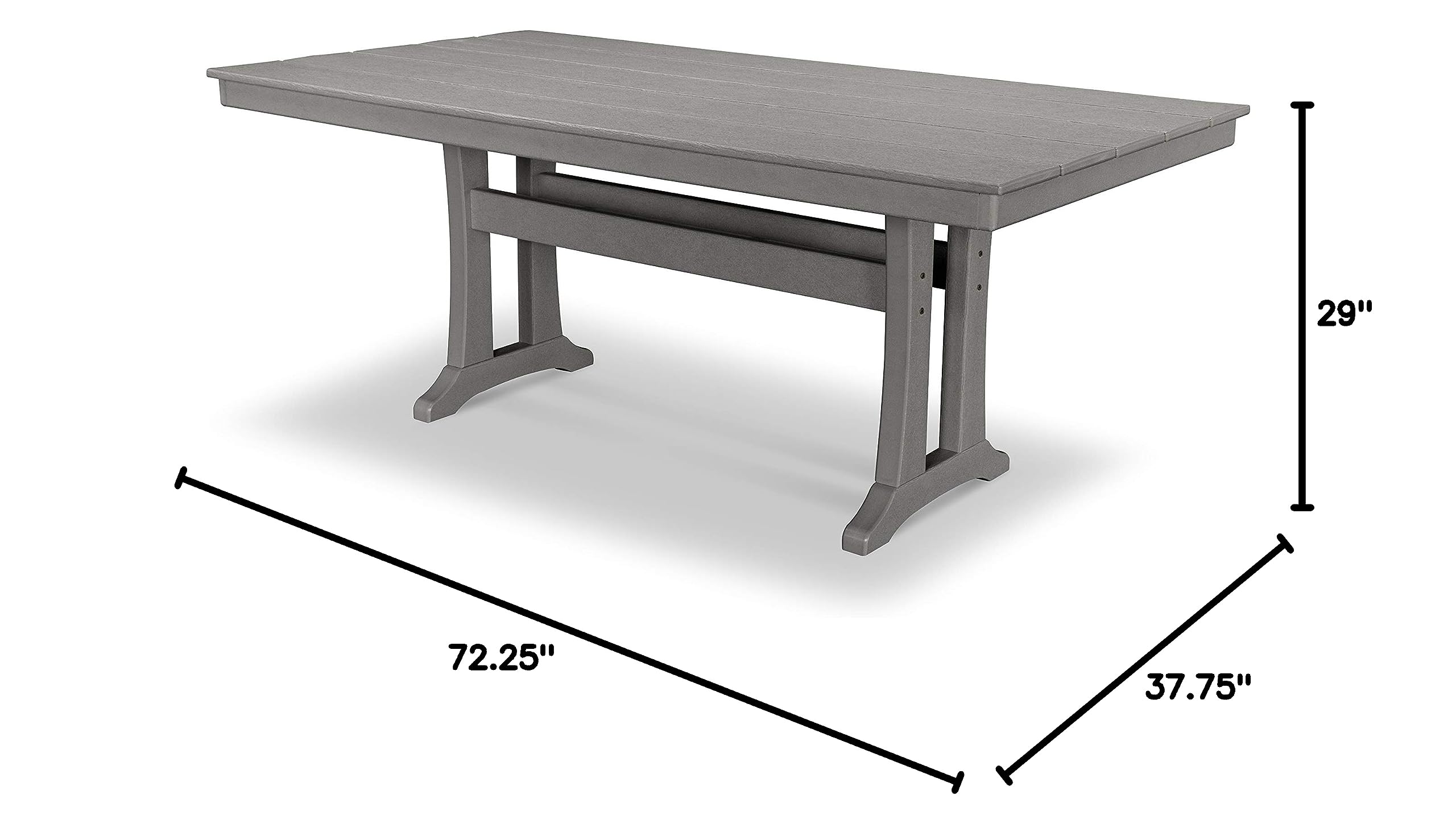 POLYWOOD® Outdoor Dining Table - Slate Grey, Weather-Resistant & Durable - Perfect for Patio, Garden, or Poolside Gatherings