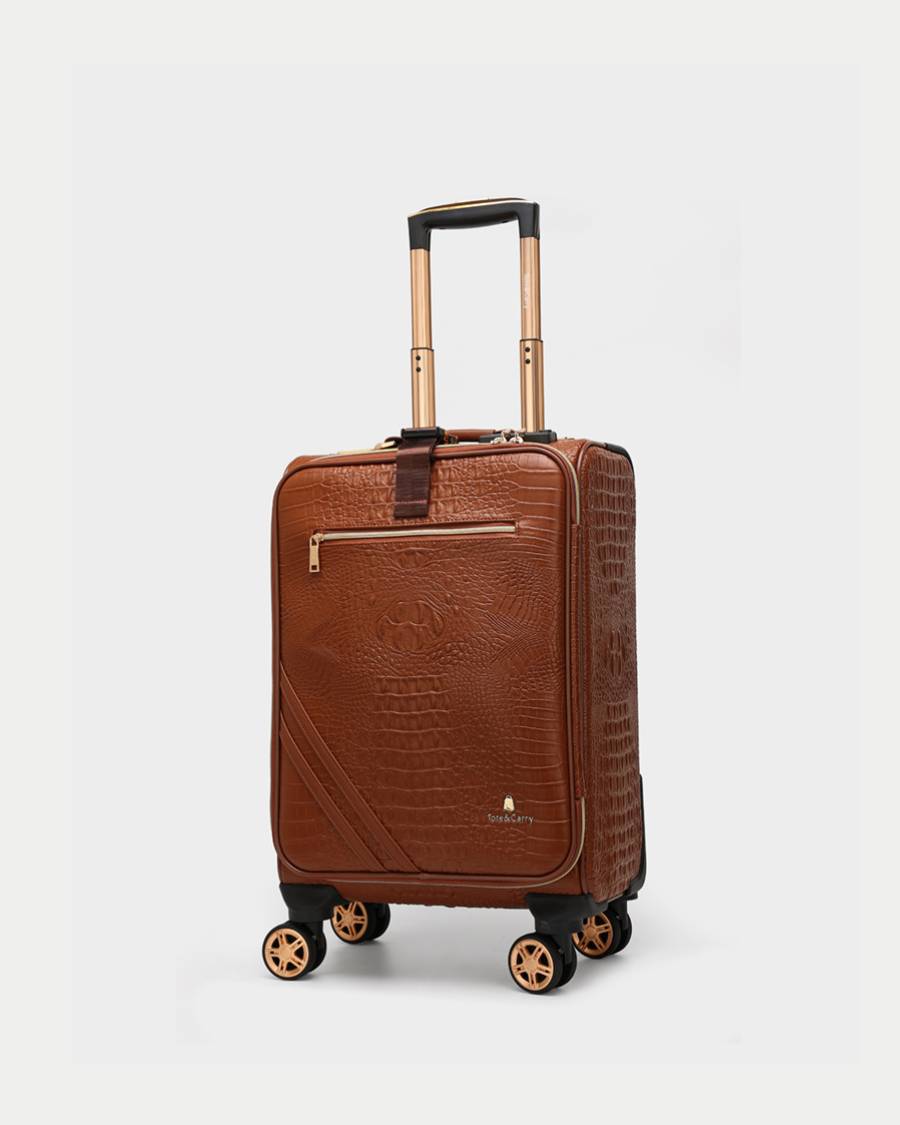 Apollo 2-Piece Luggage Set in Caramel Brown - Lightweight Spinner Suitcase for Travel, Business Trips & Vacations
