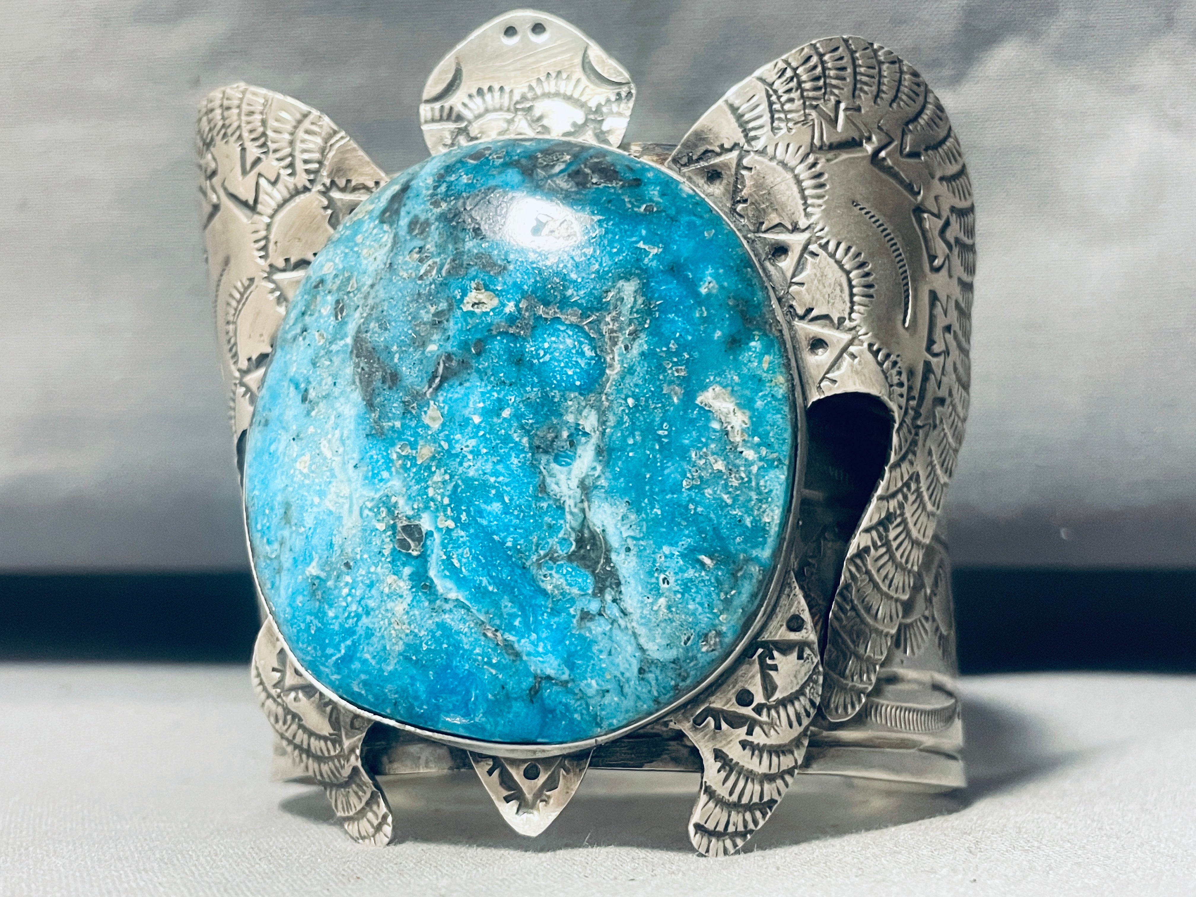 164 Grams Sterling Silver Navajo Turquoise Cuff Bracelet for Men - Authentic Native American Handmade Jewelry - Perfect for Gifts, Weddings & Special Occasions