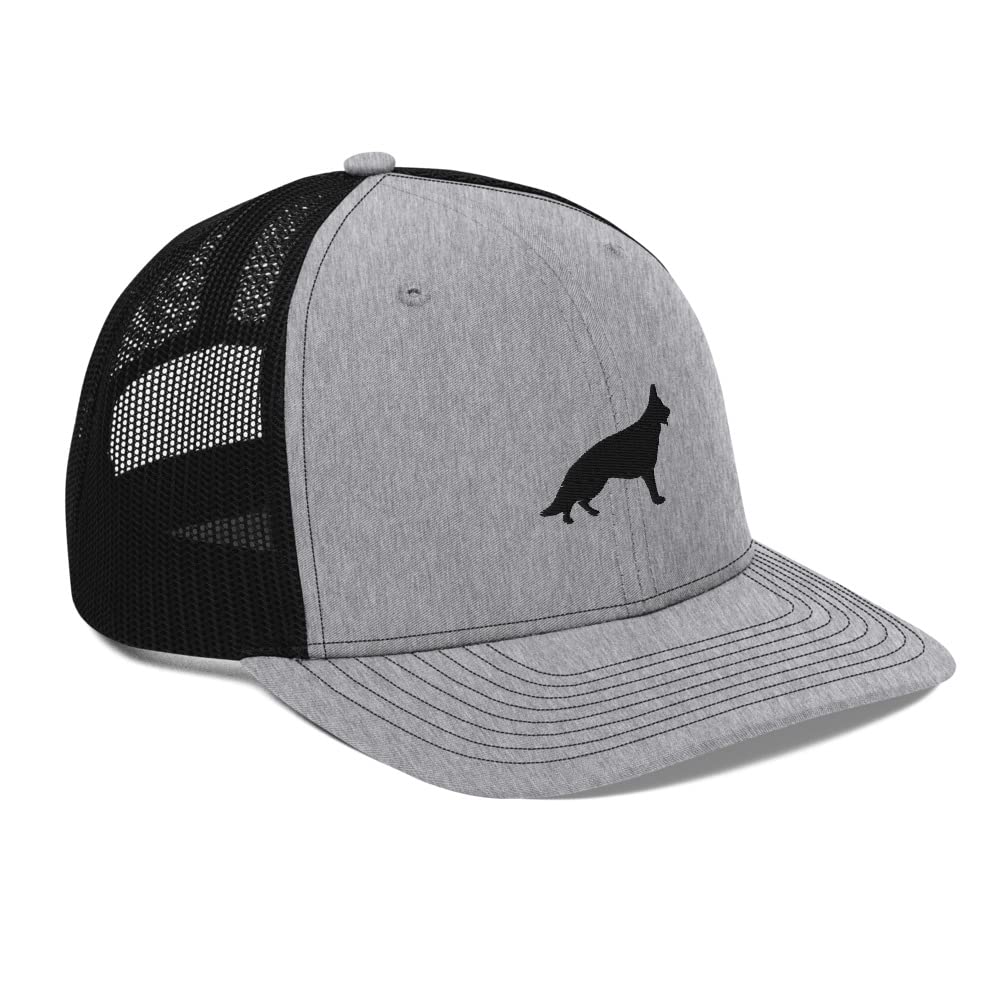 German Shepherd Embroidered Mesh Back Hat for Men & Women - Breathable Summer Cap for Outdoor Activities, Hiking, and Dog Walking