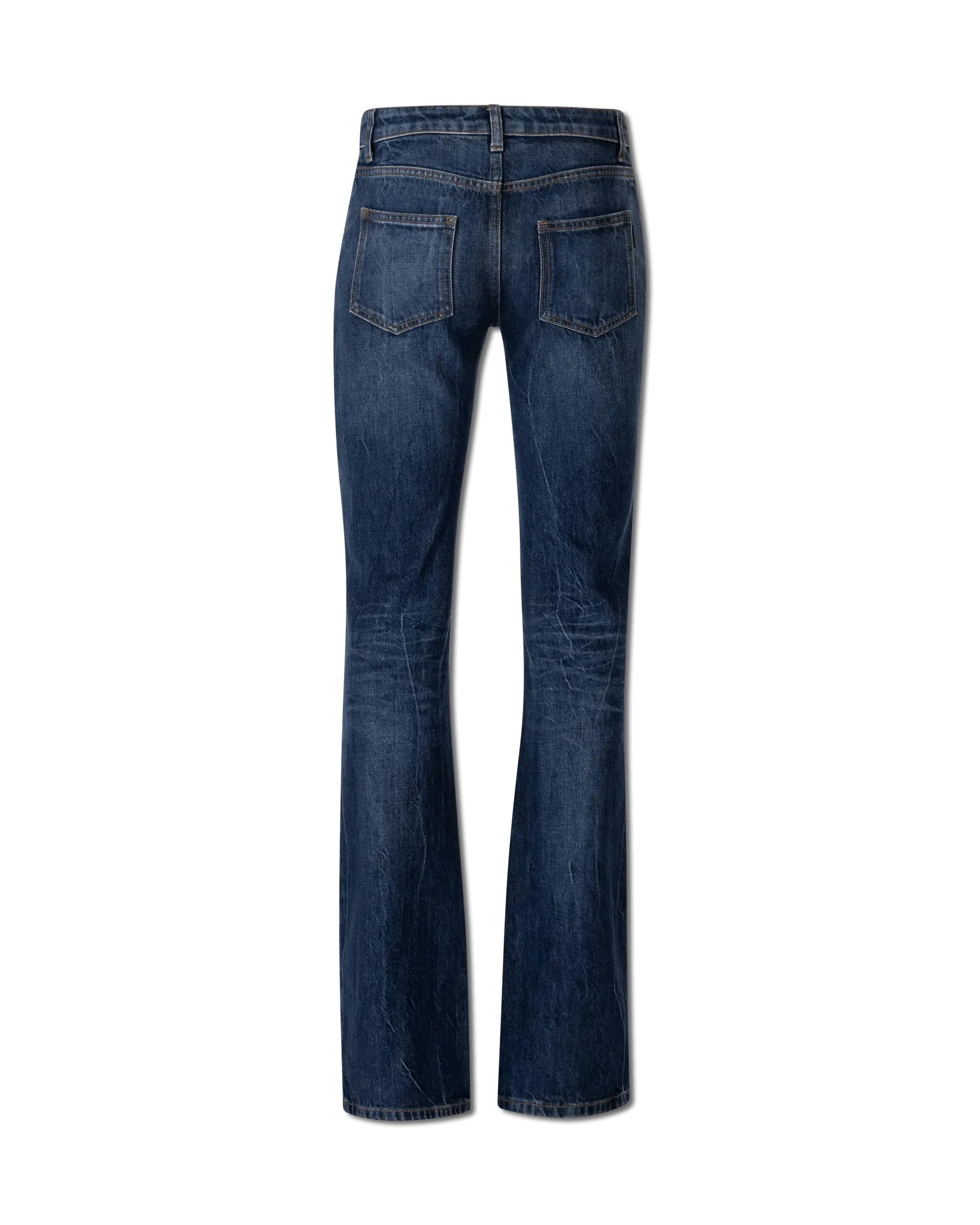Flared Patch Pocket Low Rise Jeans for Women - Trendy Distressed Denim Pants with Stretch Comfort | Perfect for Casual Outings, Streetwear & Everyday Wear