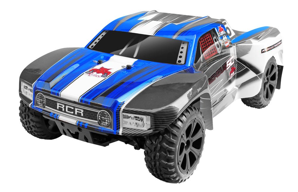 Redcat Racing Blackout SC 1/10 Scale Electric Short Course Truck - Waterproof RC Truck for Off-Road Racing, Bashing & Crawling | Durable Blue & Black Design | Perfect for Backyard, Trails & Competition Use