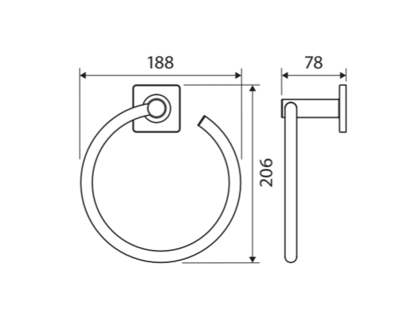 Fienza Sansa Hand Towel Ring 83202GM - Gunmetal Grey Bathroom Accessory for Modern & Traditional Homes | Durable & Stylish Towel Holder for Kitchen, Bathroom, or Guest Room