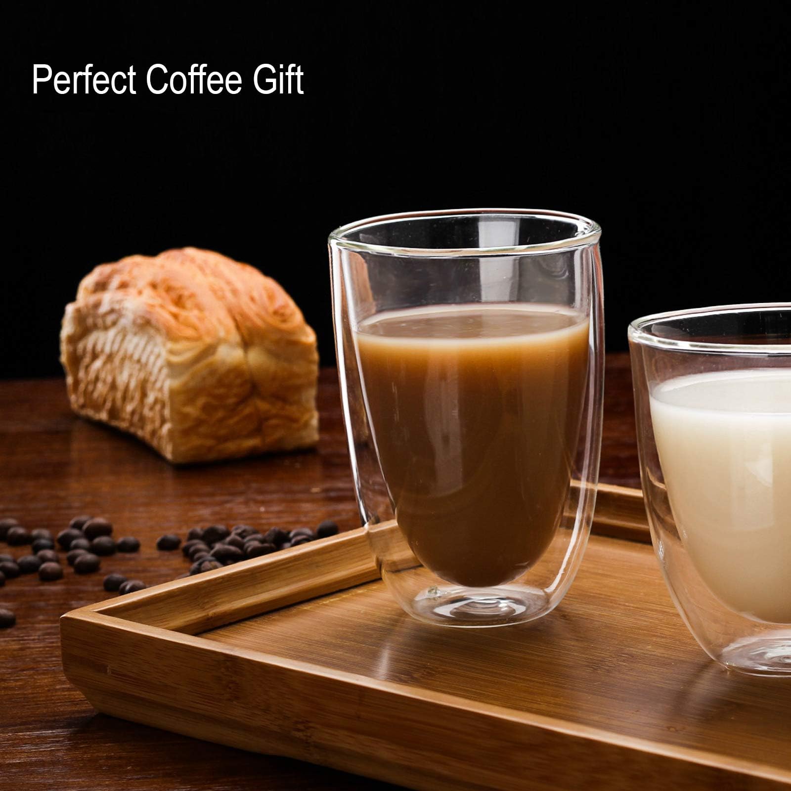 Premium Double-Walled Borosilicate Glass Coffee Mug - 15oz Insulated Cup for Hot & Iced Drinks - Perfect for Coffee, Tea, Milk - Ideal for Home, Office & Outdoor Use