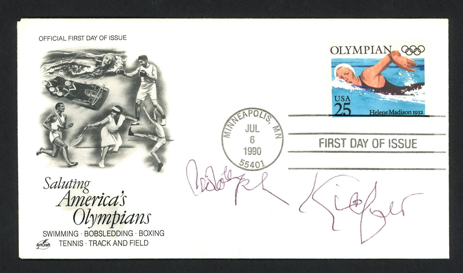 Adolph Kiefer Autographed First Day Cover - Olympic Gold Medal Swimmer Collectible Memorabilia SKU #159584 - Perfect for Sports Fans and History Enthusiasts