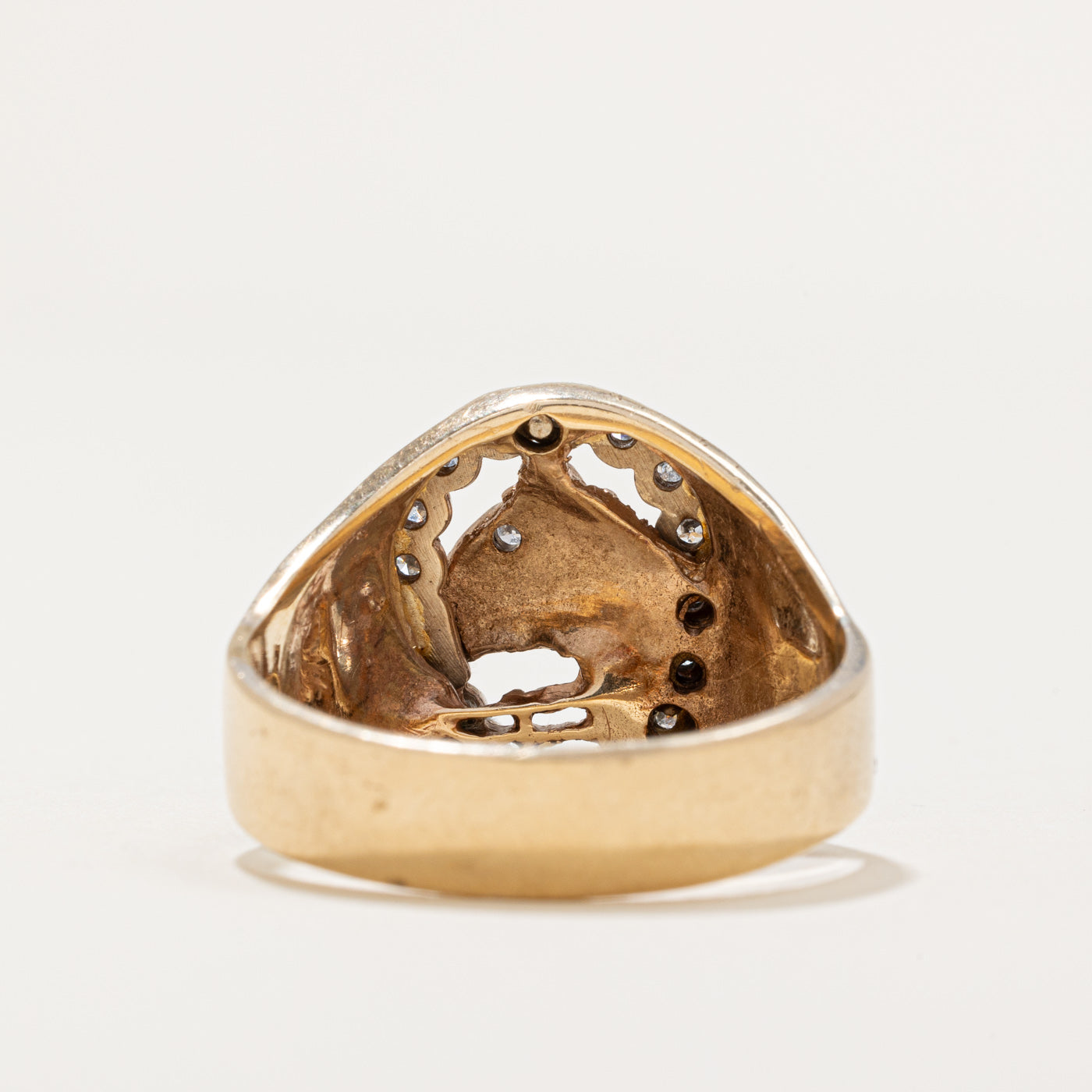 0.22ctw Diamond Horse Portrait Ring - Size 11.25 - Elegant Equestrian Jewelry for Women - Perfect Gift for Horse Lovers, Riders & Equestrian Enthusiasts