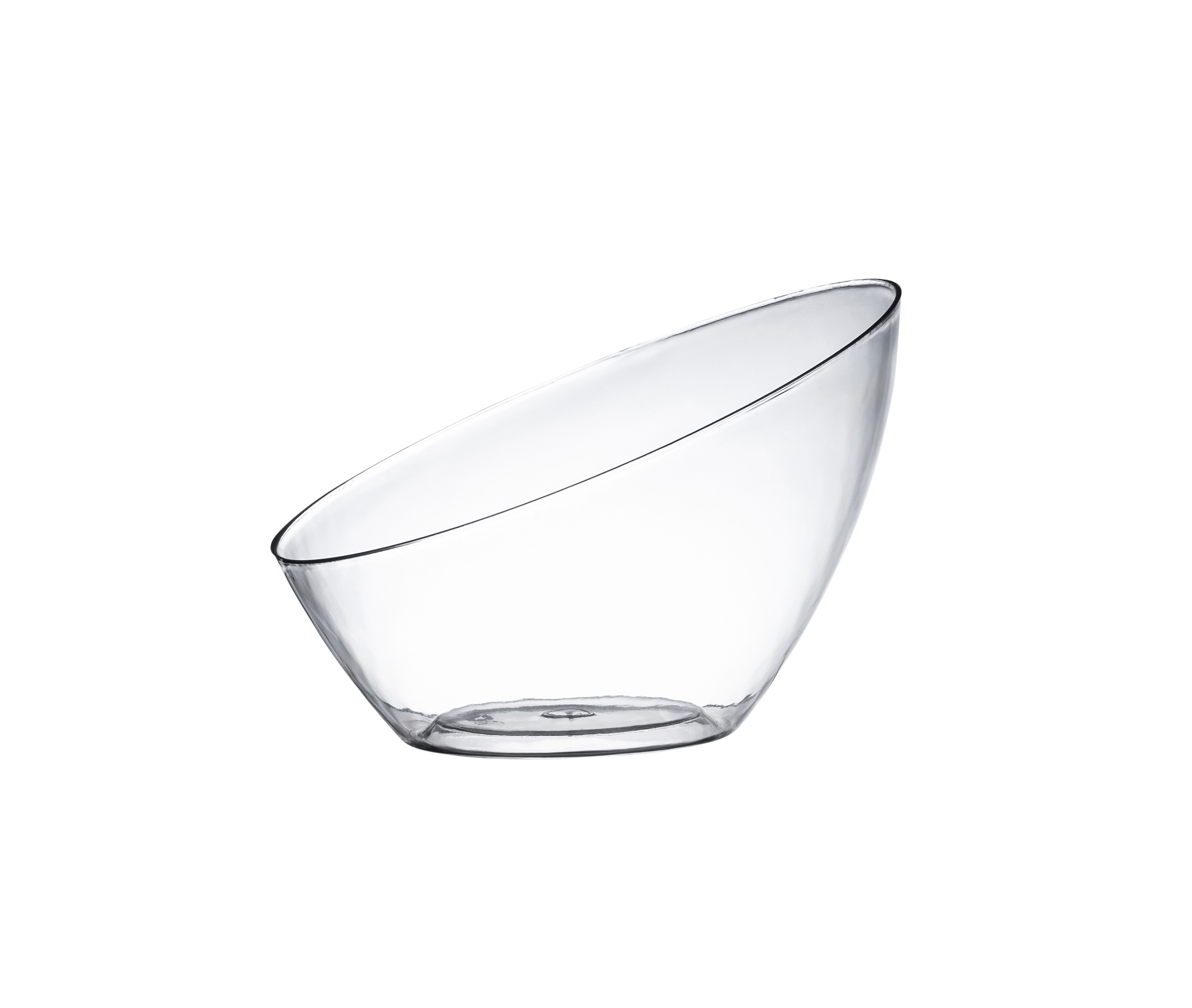 5-Pack Clear Angled Plastic Serving Bowls - Durable Salad, Snack & Dessert Bowls for Parties, Picnics & Home Entertaining