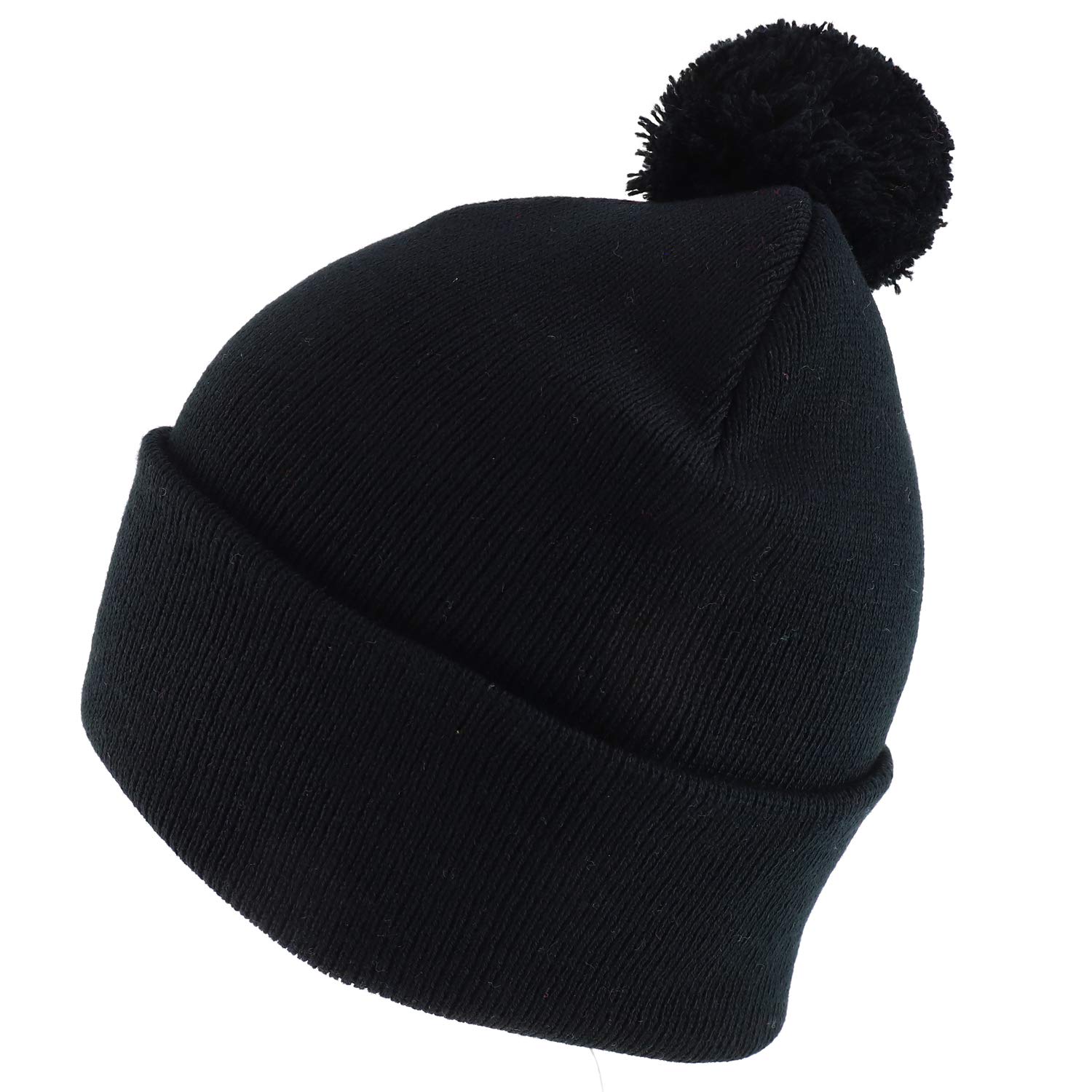 Cozy Solid Pom Pom Winter Beanie - Soft & Stretch Knit Hat for Women & Men - Perfect for Cold Weather, Outdoor Activities & Fashion Accessories
