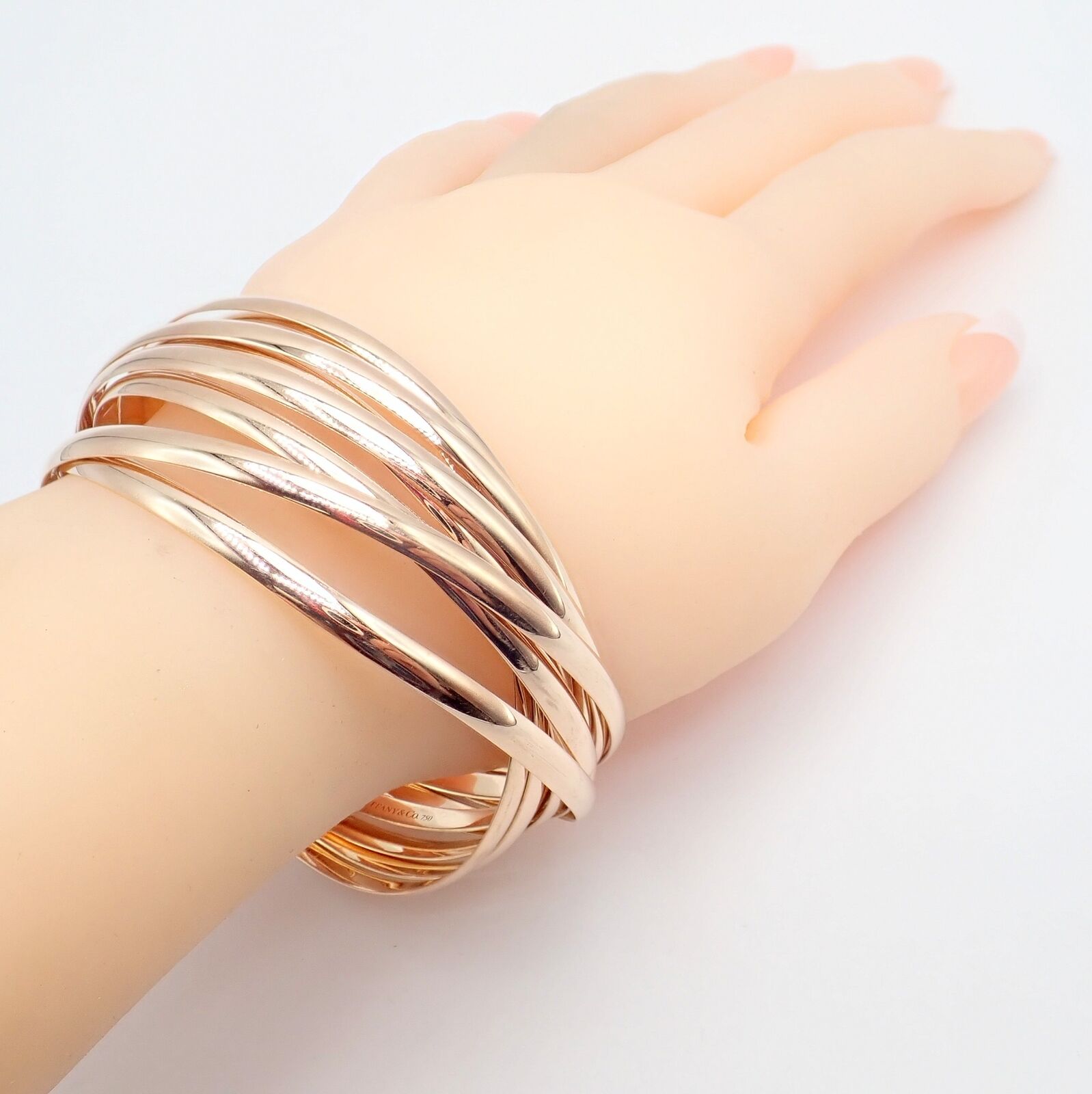 Authentic Tiffany & Co 18k Rose Gold 9 Row Melody Calife Picasso Large Bracelet - Luxury Jewelry Gift for Women, Perfect for Weddings, Anniversaries & Special Occasions