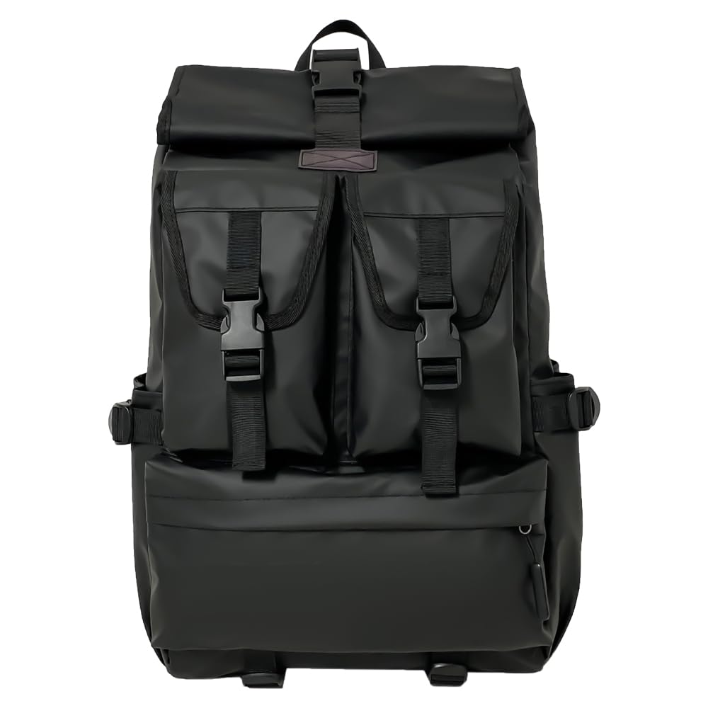 Lightweight Waterproof 35L Black Backpack for Men & Women - Gym, Travel, Camping, Sports, Work & Business - Durable Book Bag for Daily Commute, College & Outdoor Adventures
