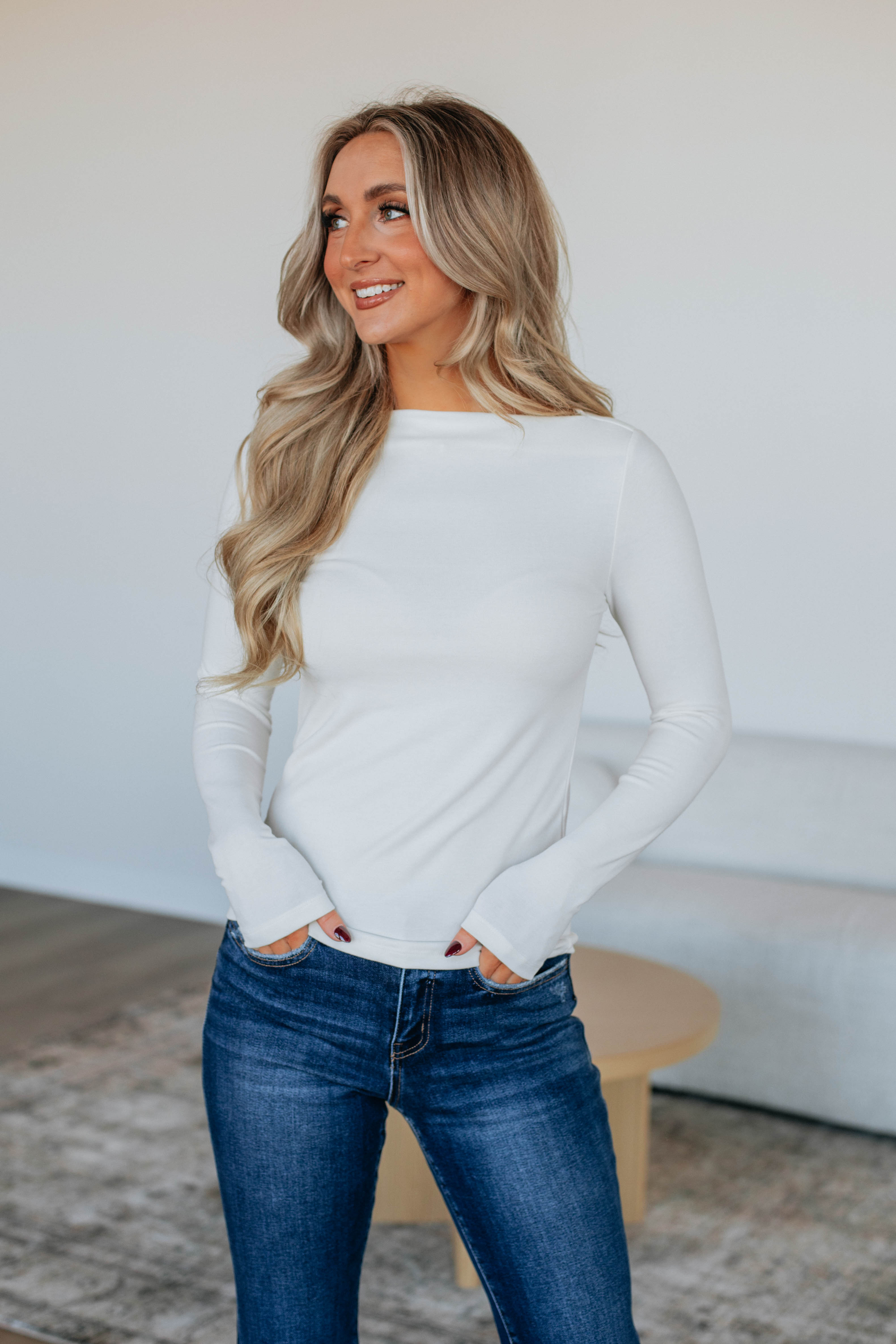 Audra Basic Top for Women - Soft Ivory Cotton Tee for Casual Wear & Everyday Outfits | Perfect for Layering, Work, and Weekend Style