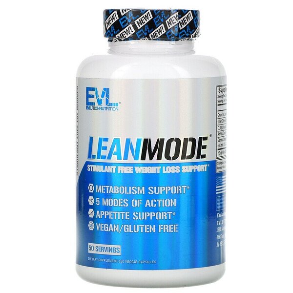 Evlution Nutrition LeanMode Fat Burner Supplement - 150 Capsules for Weight Loss & Metabolism Boost | Supports Energy & Focus for Workouts & Fitness Goals