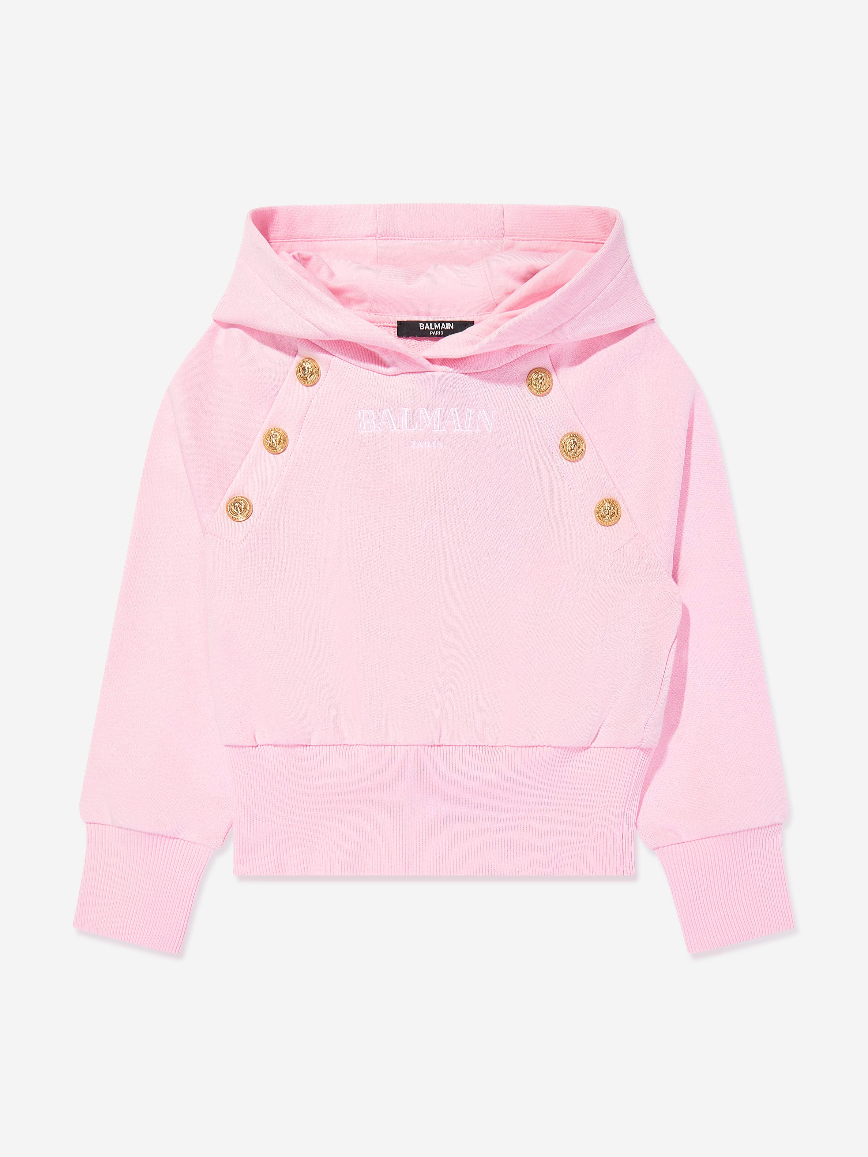 Balmain Girls Pink Logo Hoodie - Stylish & Comfortable Pullover for Casual Wear, School, and Outings
