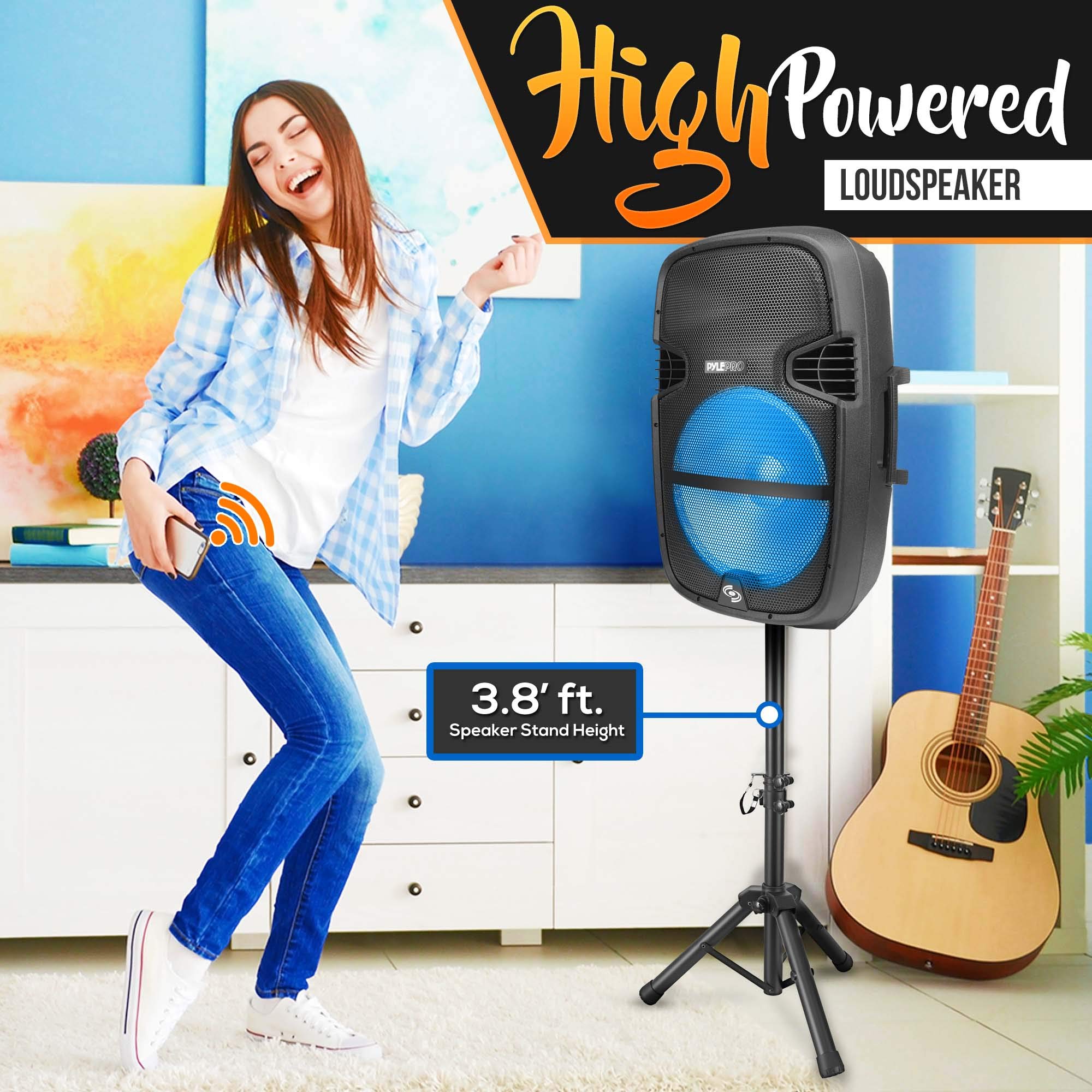 Pyle 1000W Portable Bluetooth PA Speaker System with 15